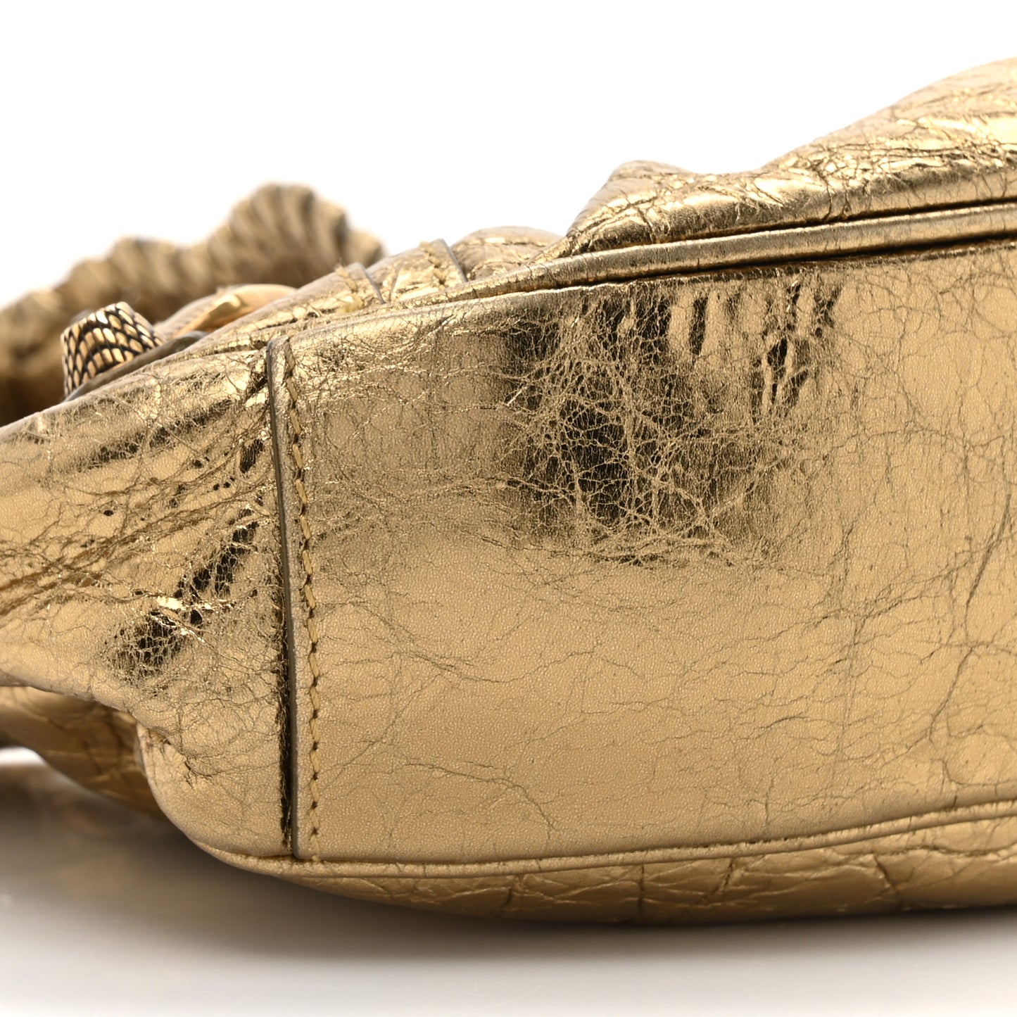 Metallic Agneau Arena Le Cagole Shoulder Bag XS Gold