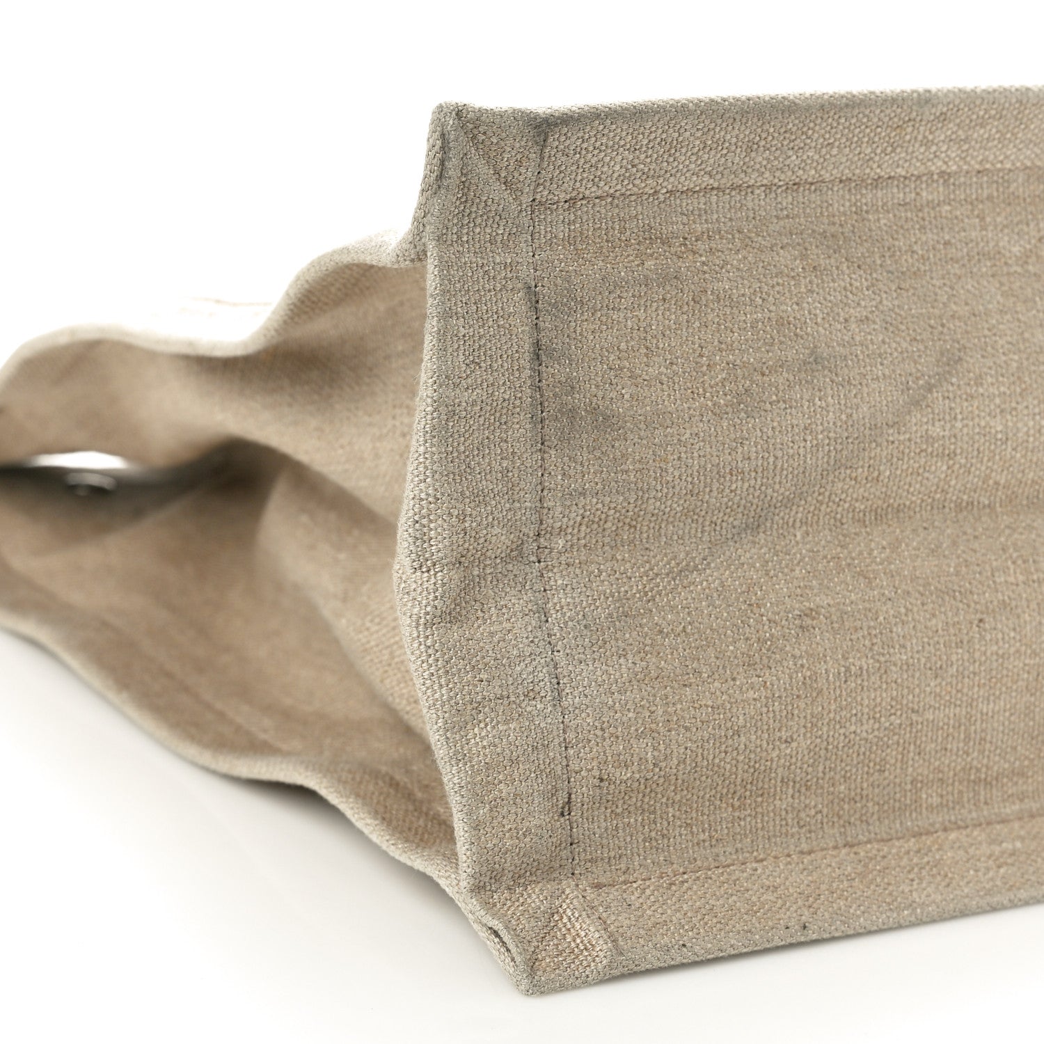 Saint Laurent Linen Calfskin Rive Gauche Tote Optic White 9 of 13