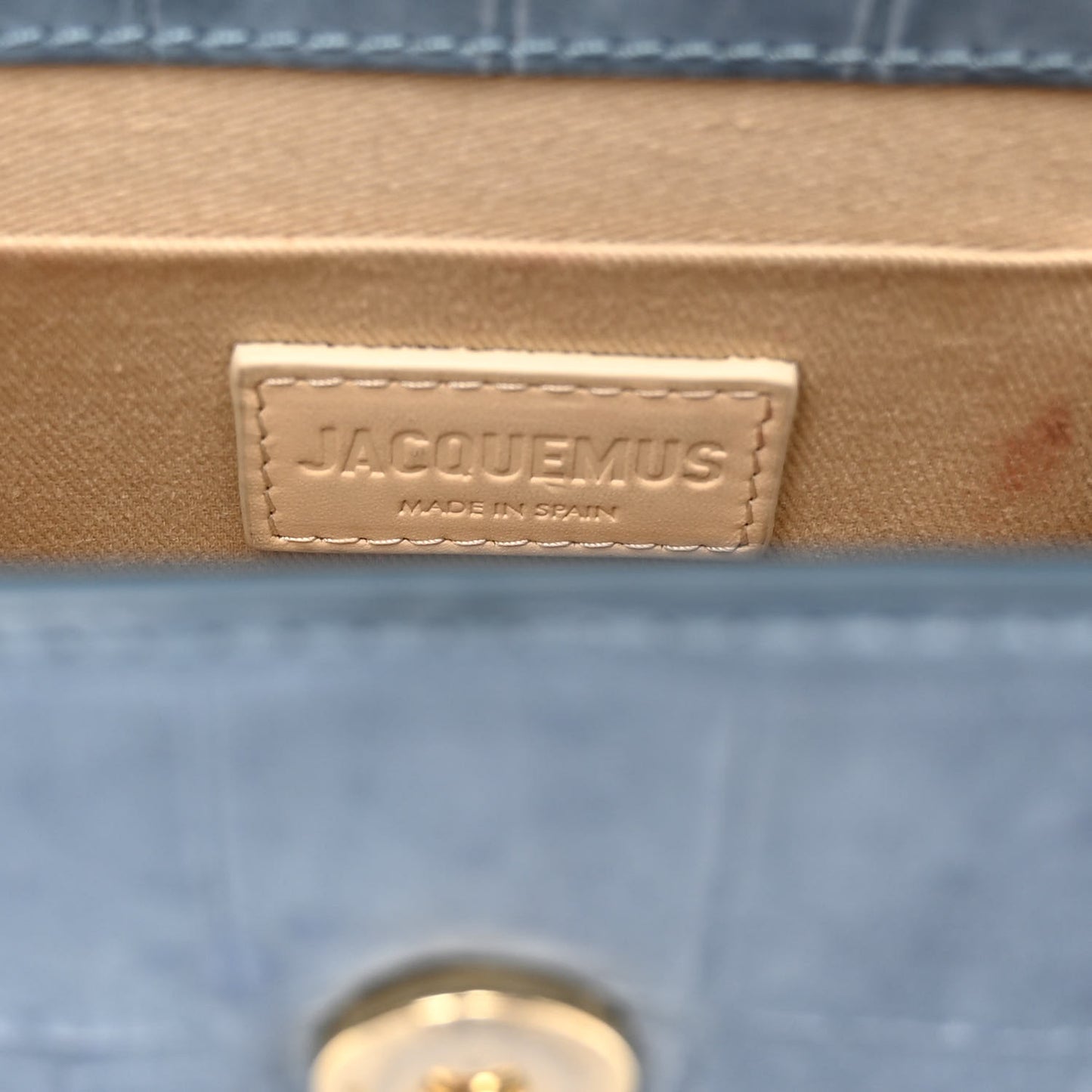 Suede Crocodile Embossed Le Chiquito Moyen Blue