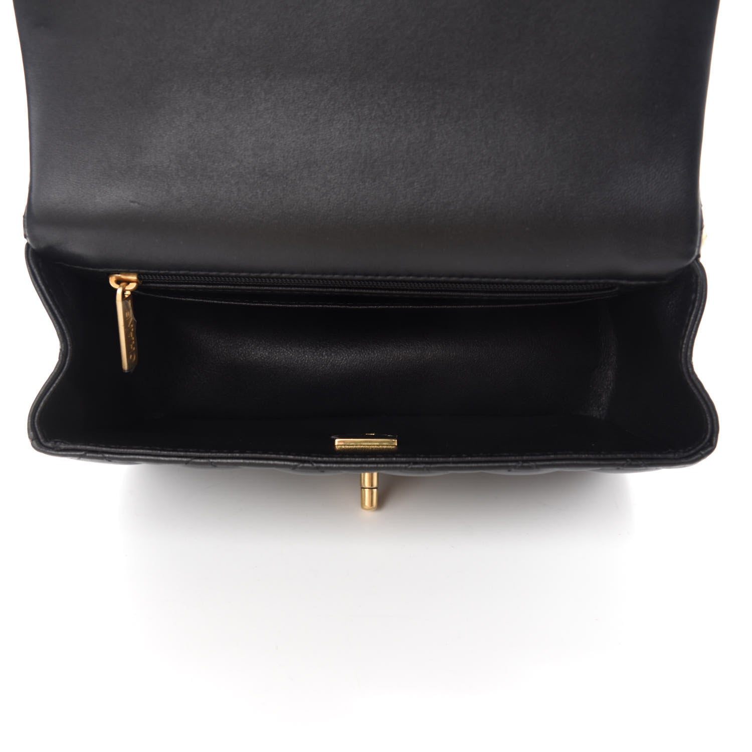 Chanel Lambskin Quilted Mini Top Handle Rectangular Flap Black 5 of 12