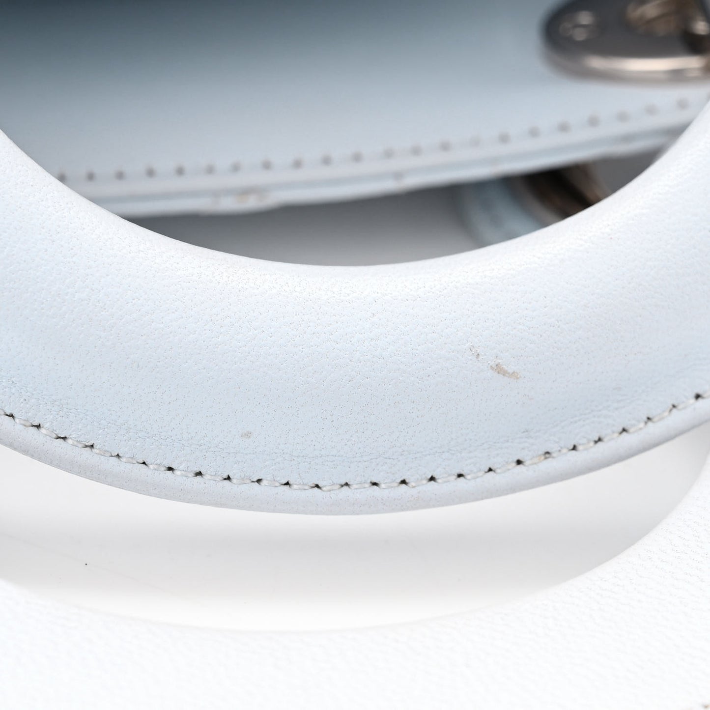 Lambskin Cannage Mini Lady Dior Crystal Strap Light Blue