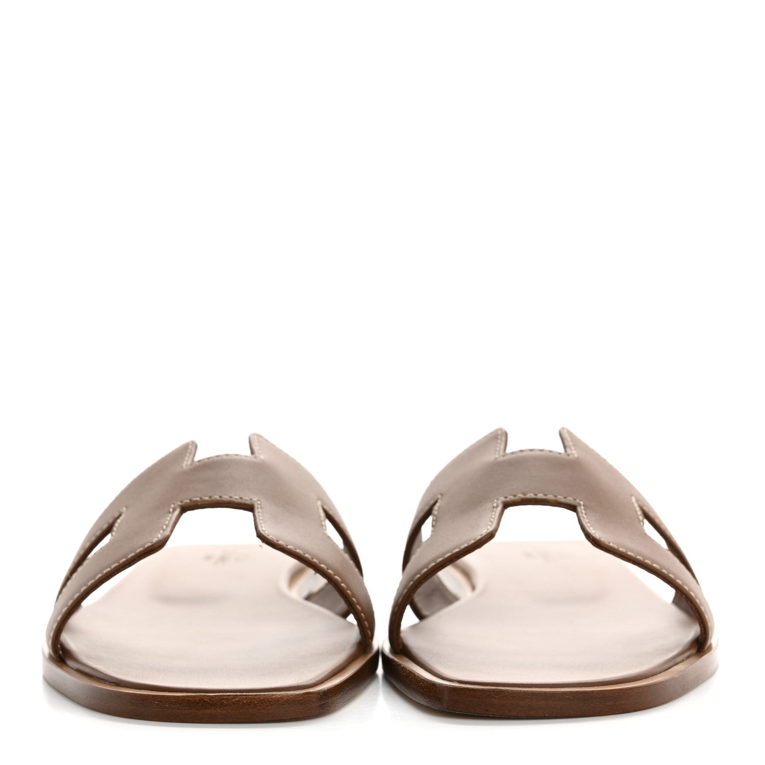 Hermes Box Calfskin Oran Sandals 37 Gold 3 of 9