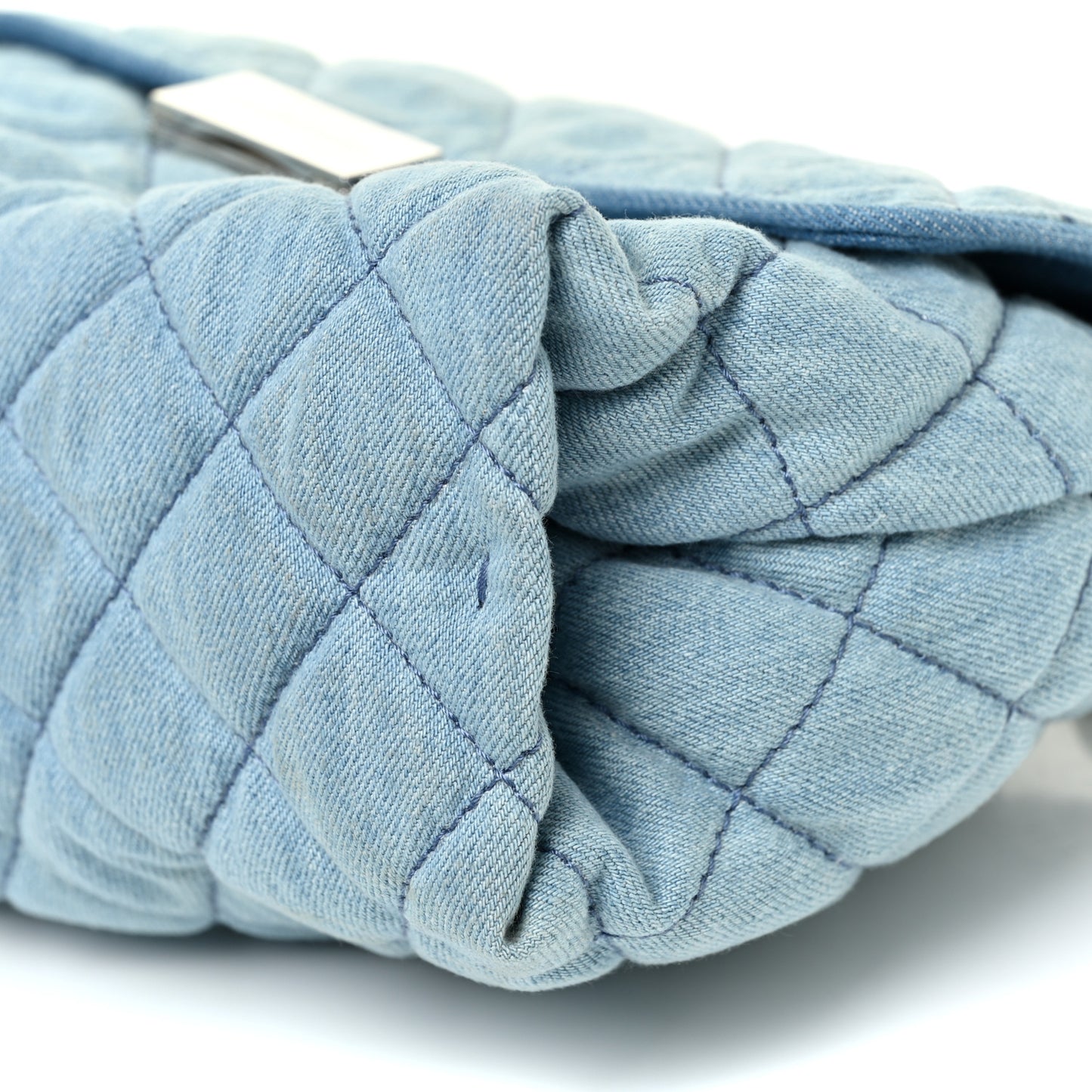 Eco Denim Quilted Small Beckett Shoulder Bag Blue