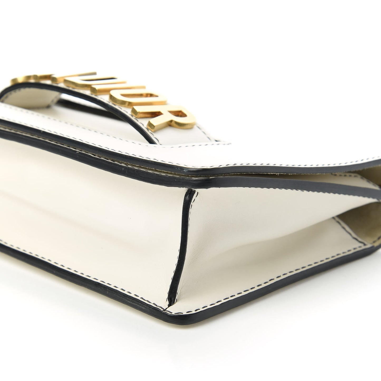 Calfskin J'Adior Chain Flap Bag Off White