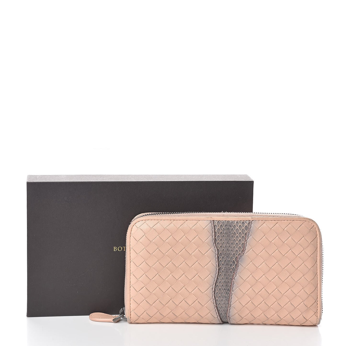 Nappa Intrecciato Ayers Zip Around Wallet Flamingo