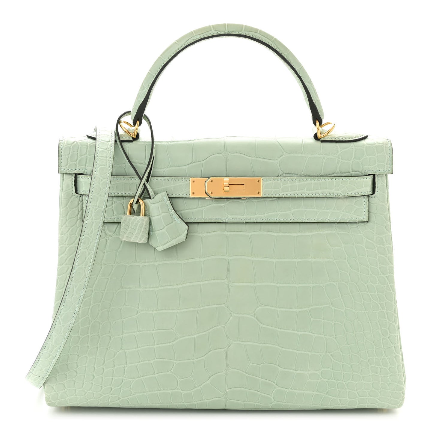 Matte Alligator Kelly Retourne 32 Vert D'eau