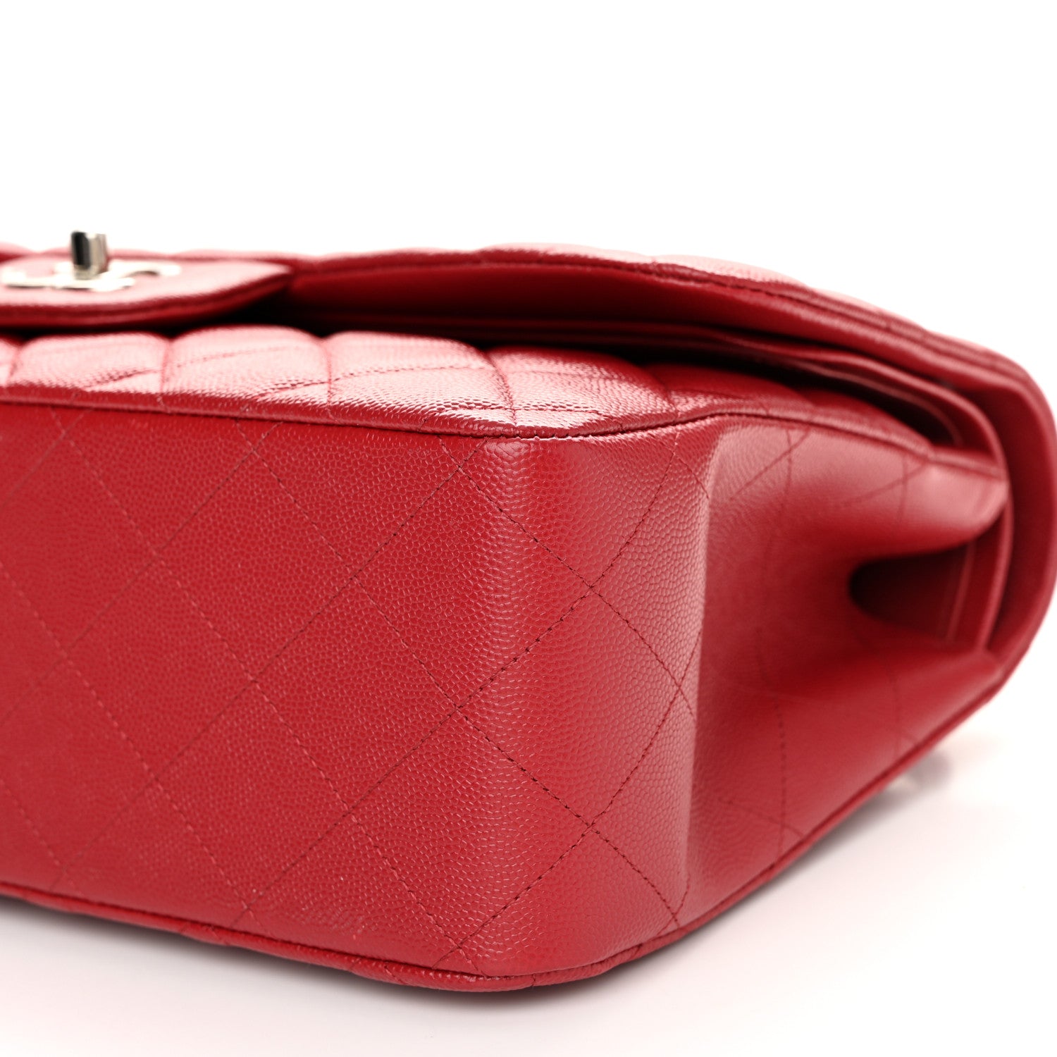 Chanel Caviar Quilted Jumbo Double Flap Red 10 of 10