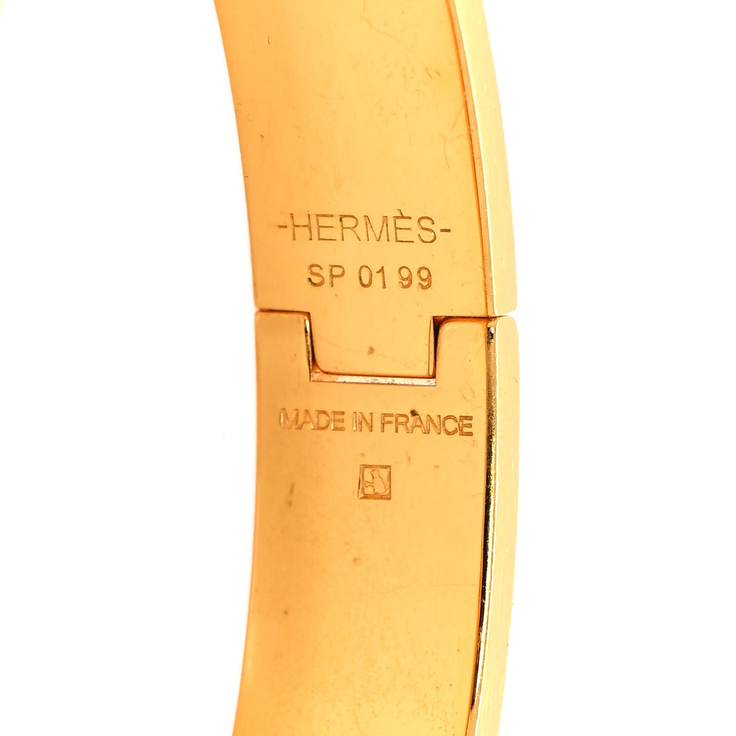 Enamel Narrow Clic Clac H Bracelet GM White