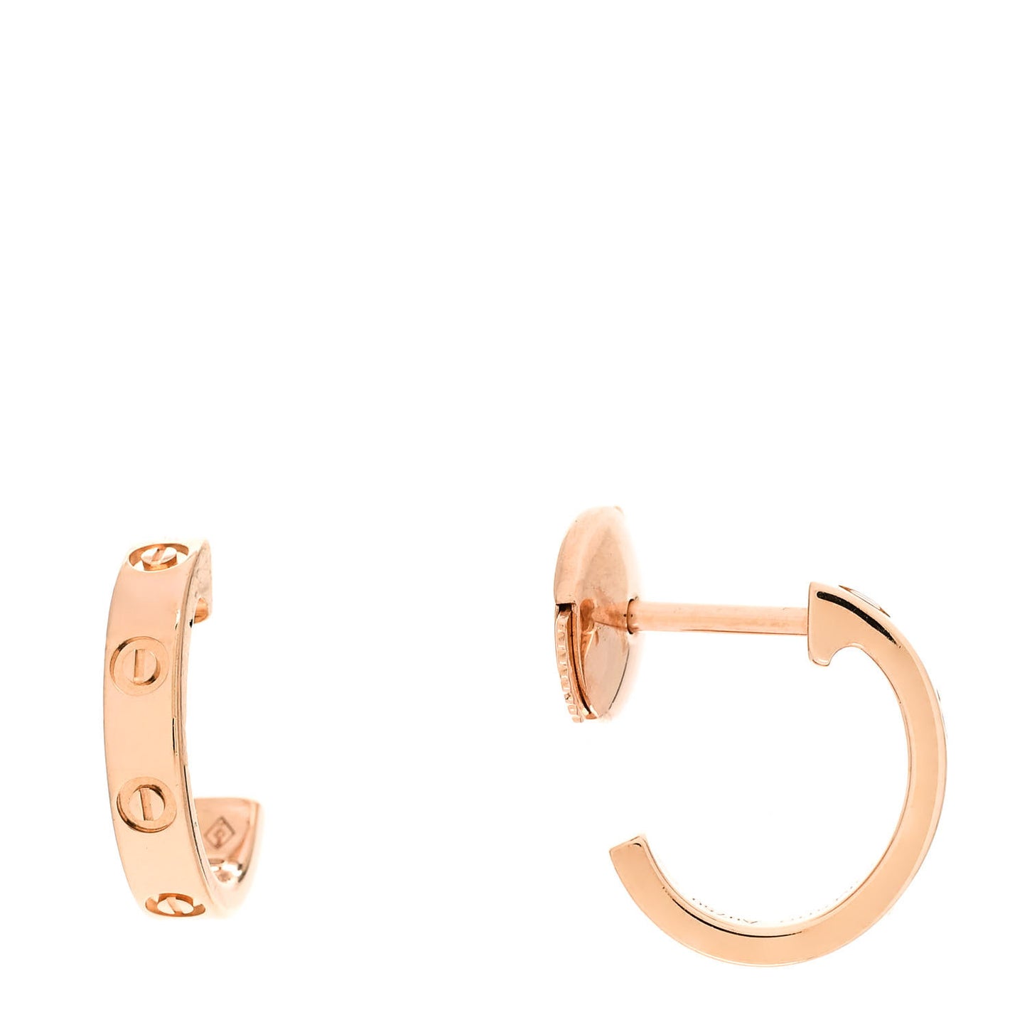 18K Pink Gold Small LOVE Hoop Earrings
