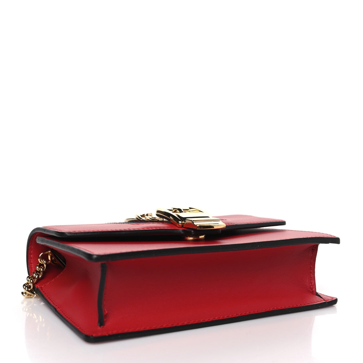 Gucci Calfskin Super Mini Sylvie Chain Shoulder Bag Hibiscus Red 4 of 13