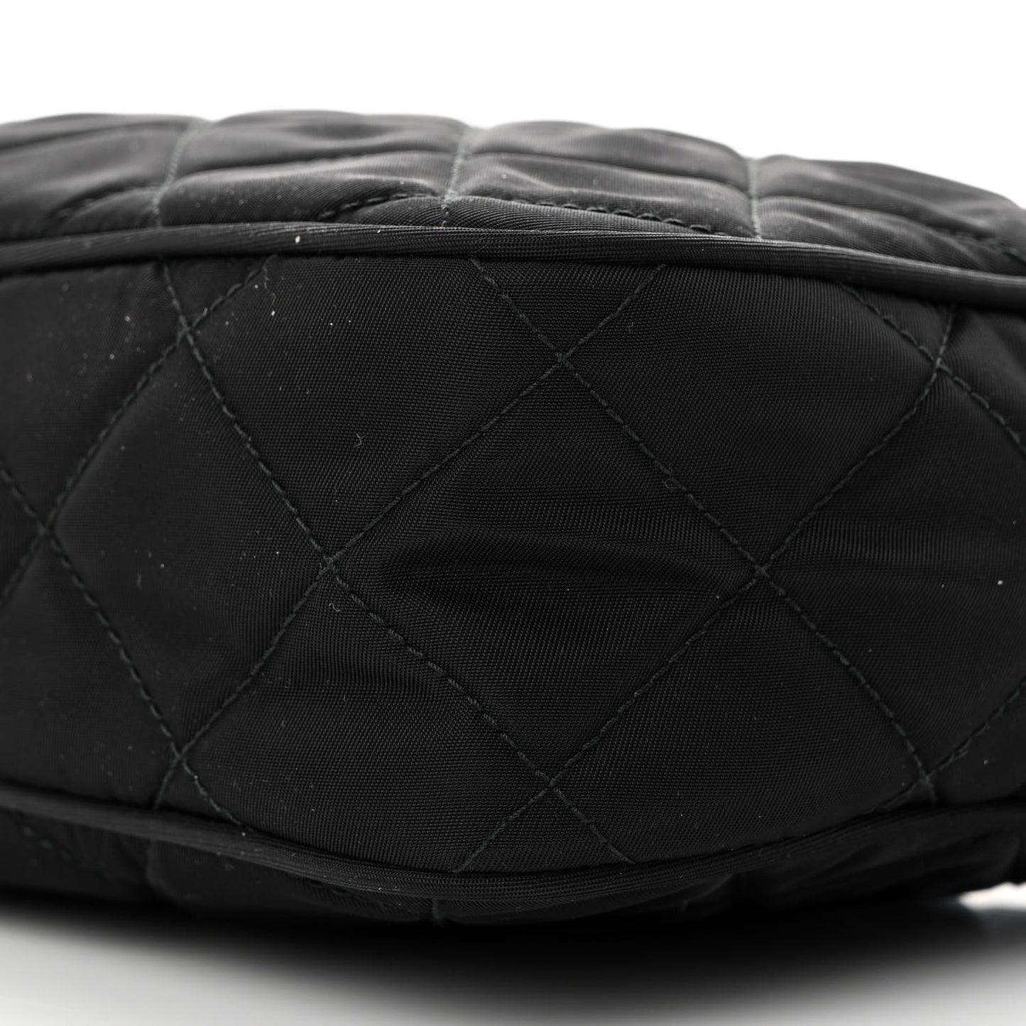 Nylon Tessuto Impuntu Quilted Bandoliera Crossbody Bag Black