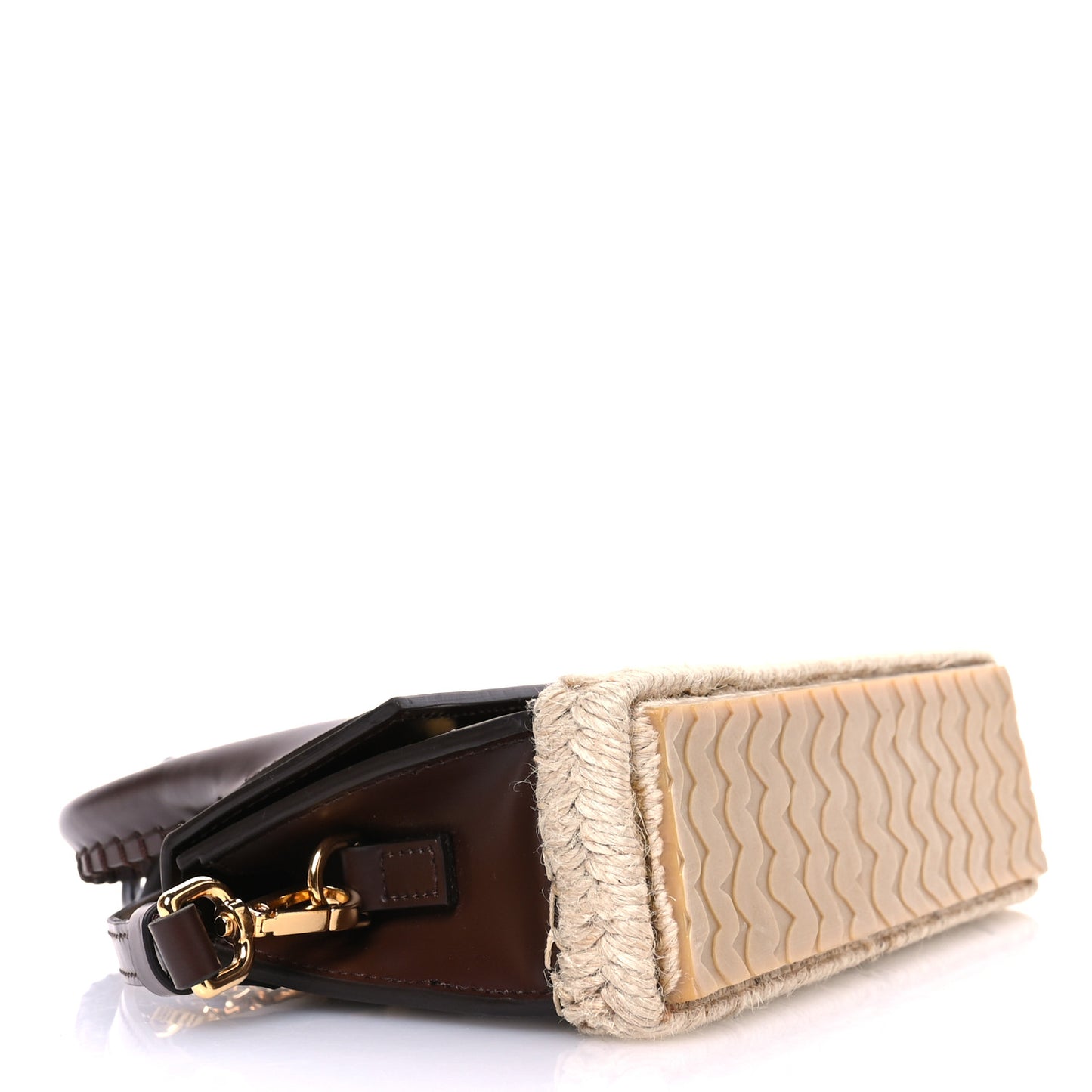 Calfskin Raffia Le Chiquito Long Cordao Brown
