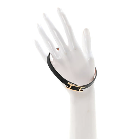 Swift Tadelakt Behapi Double Tour Reversible Bracelet T1 Black Fauve