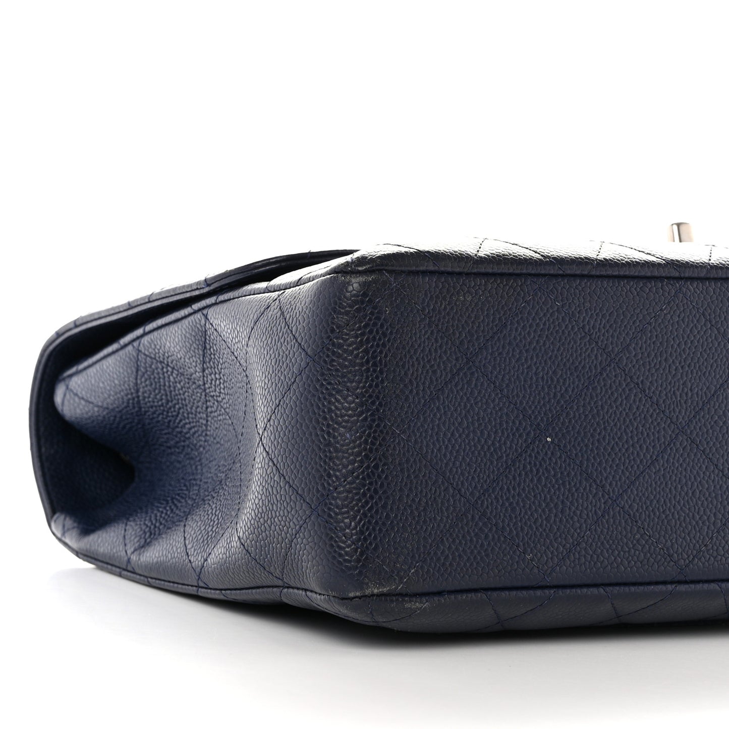 Caviar Quilted Jumbo Single Flap Navy