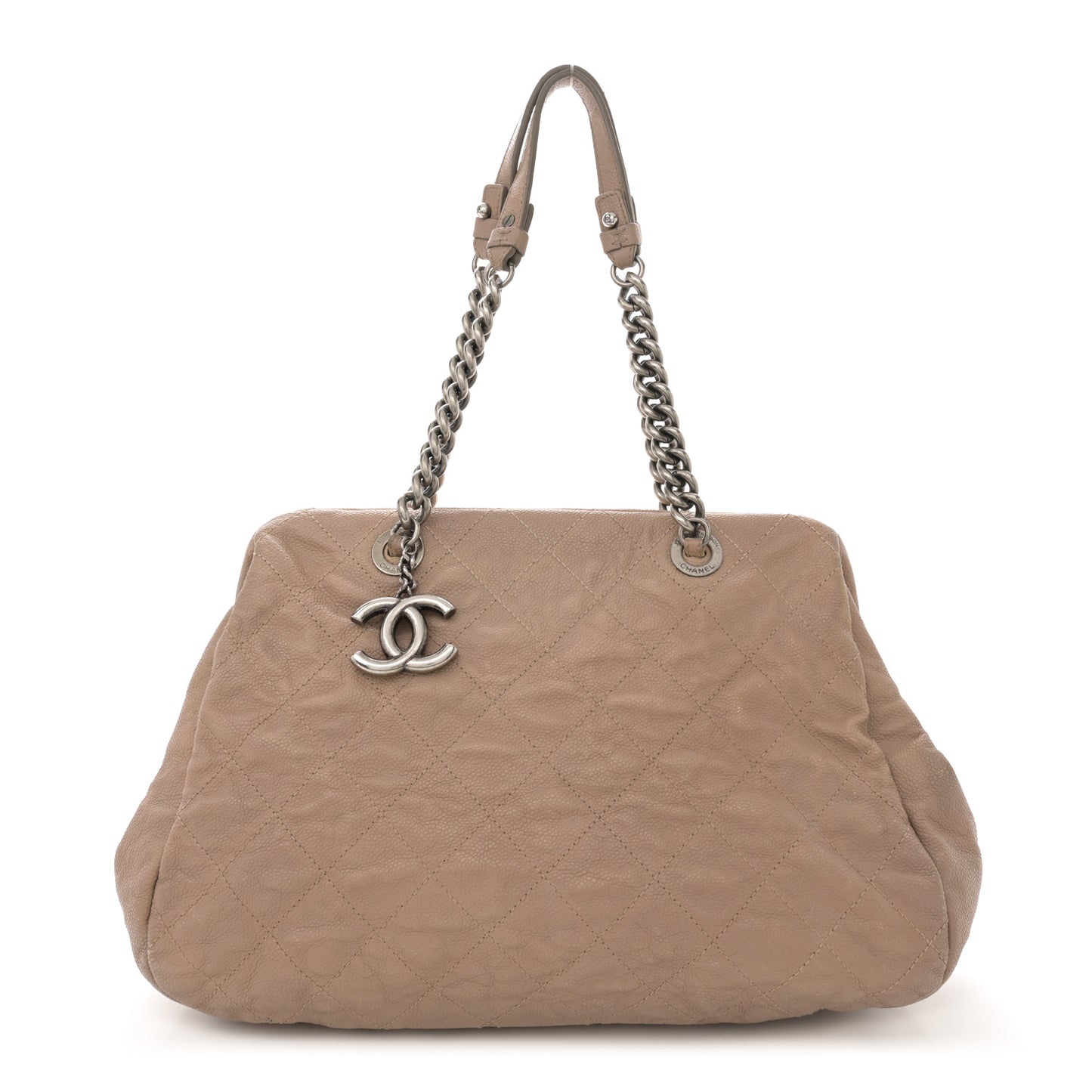 Caviar Quilted Simply CC Shoulder Bag Beige
