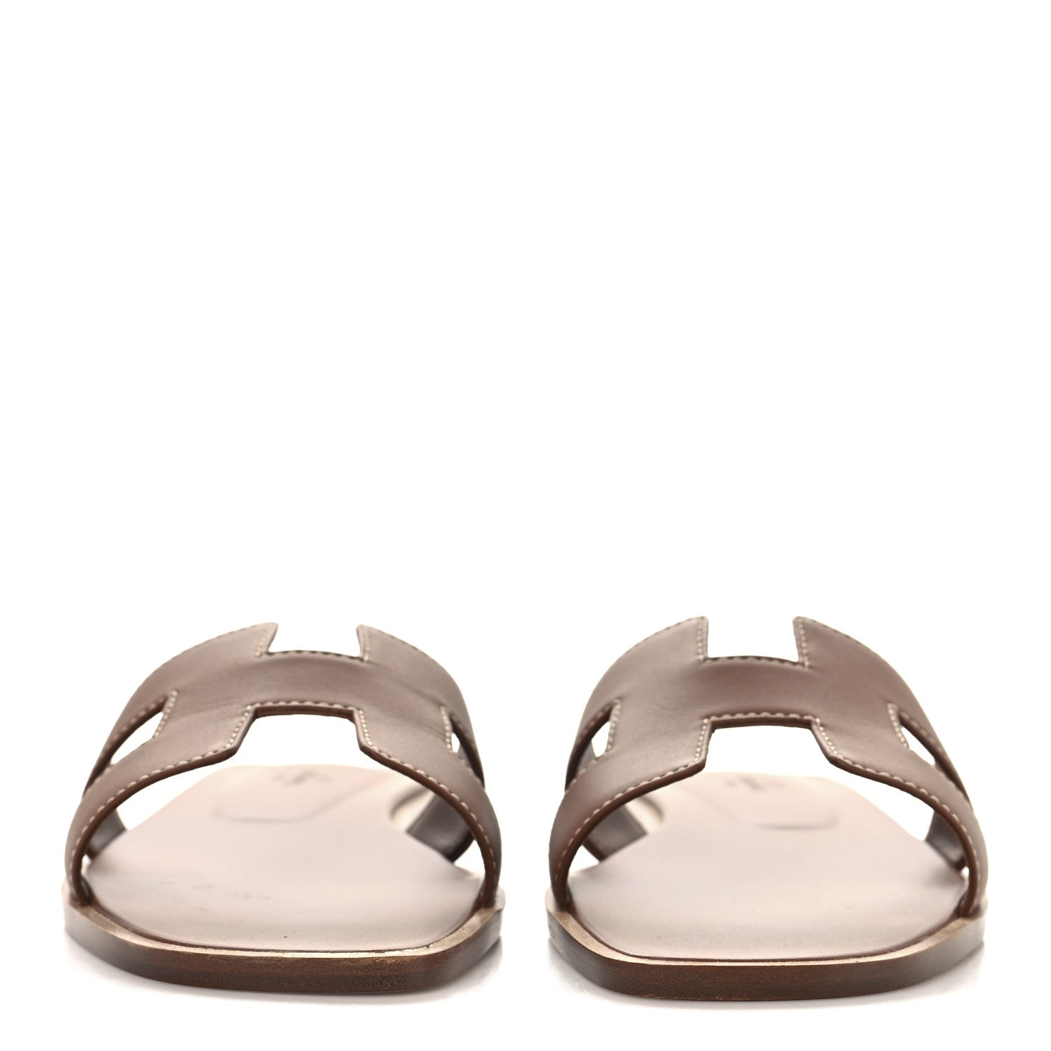 Hermes Box Calfskin Oran Sandals 38 Gold 3 of 10
