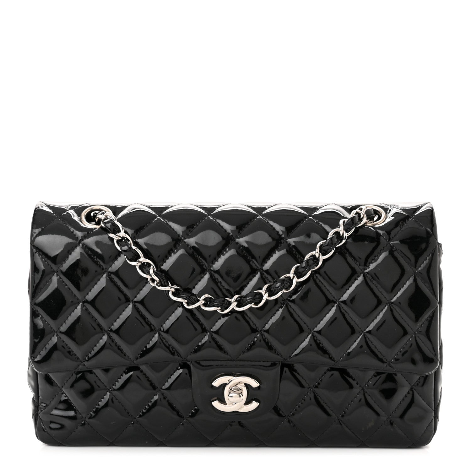 Chanel Patent Quilted Medium Double Flap Black 1 of 10
