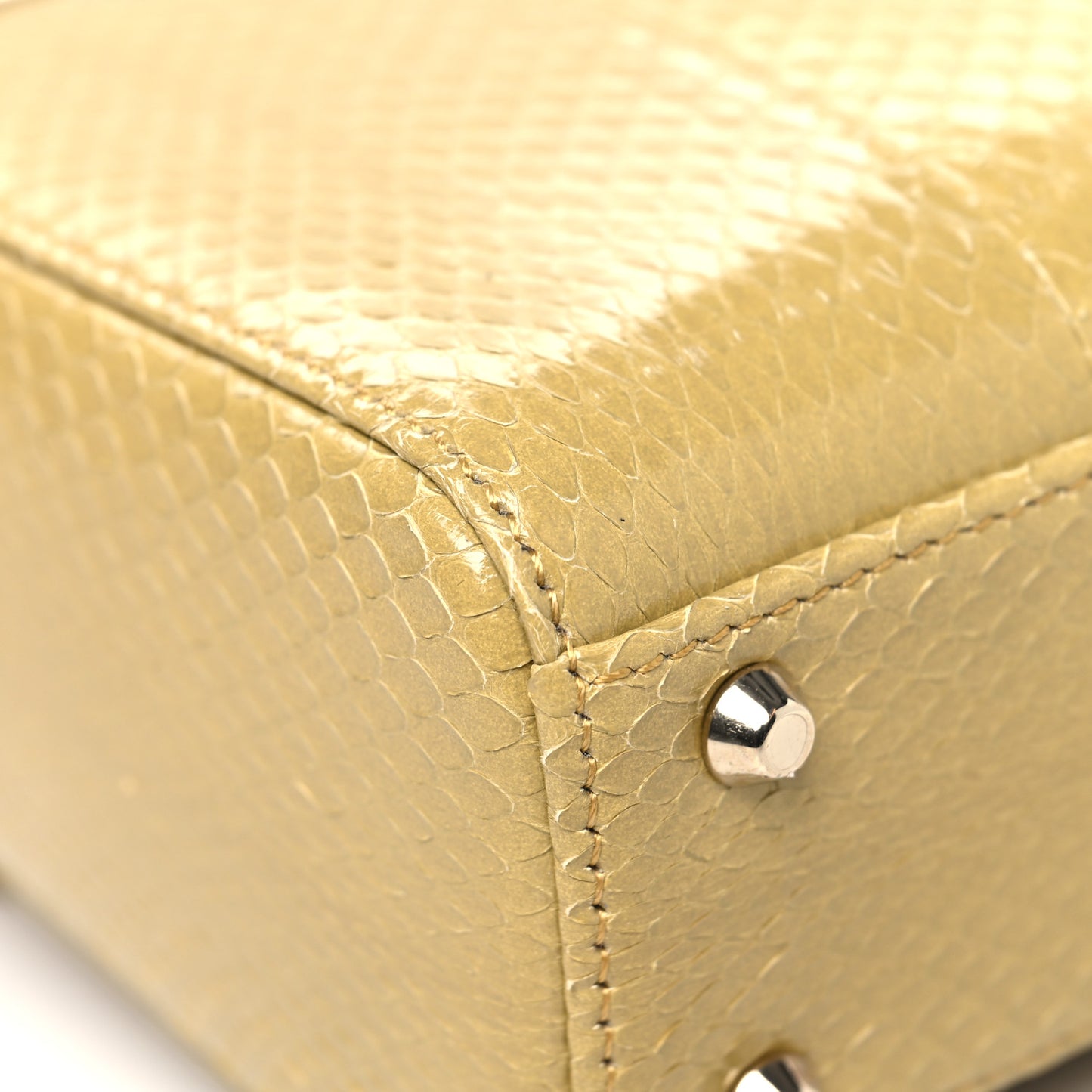 Snakeskin Mini Lady Dior Beige