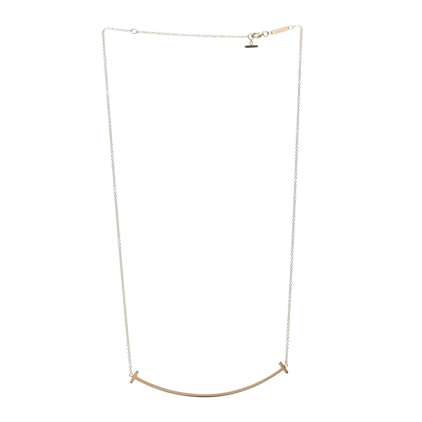 18K Rose Gold Large T Smile Pendant Necklace