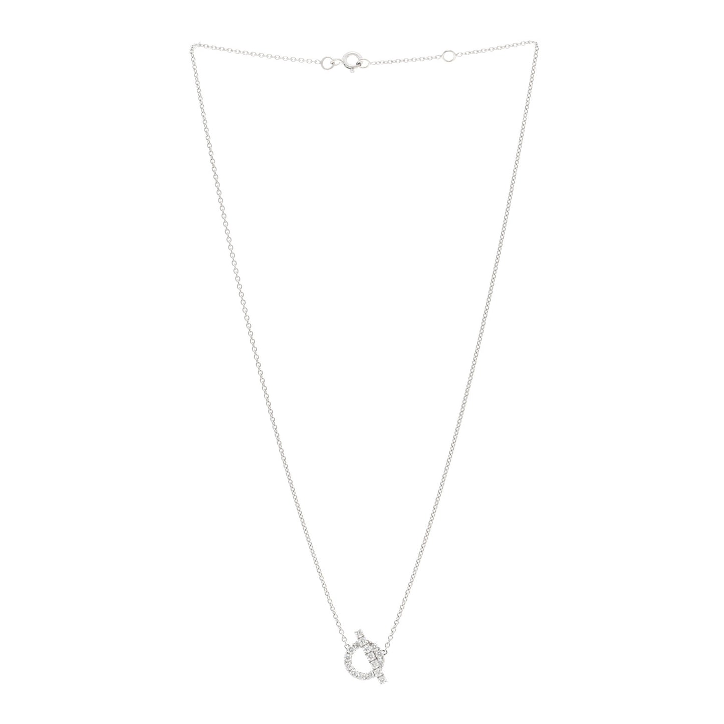 18K White Gold Diamond Finesse Pendant Necklace