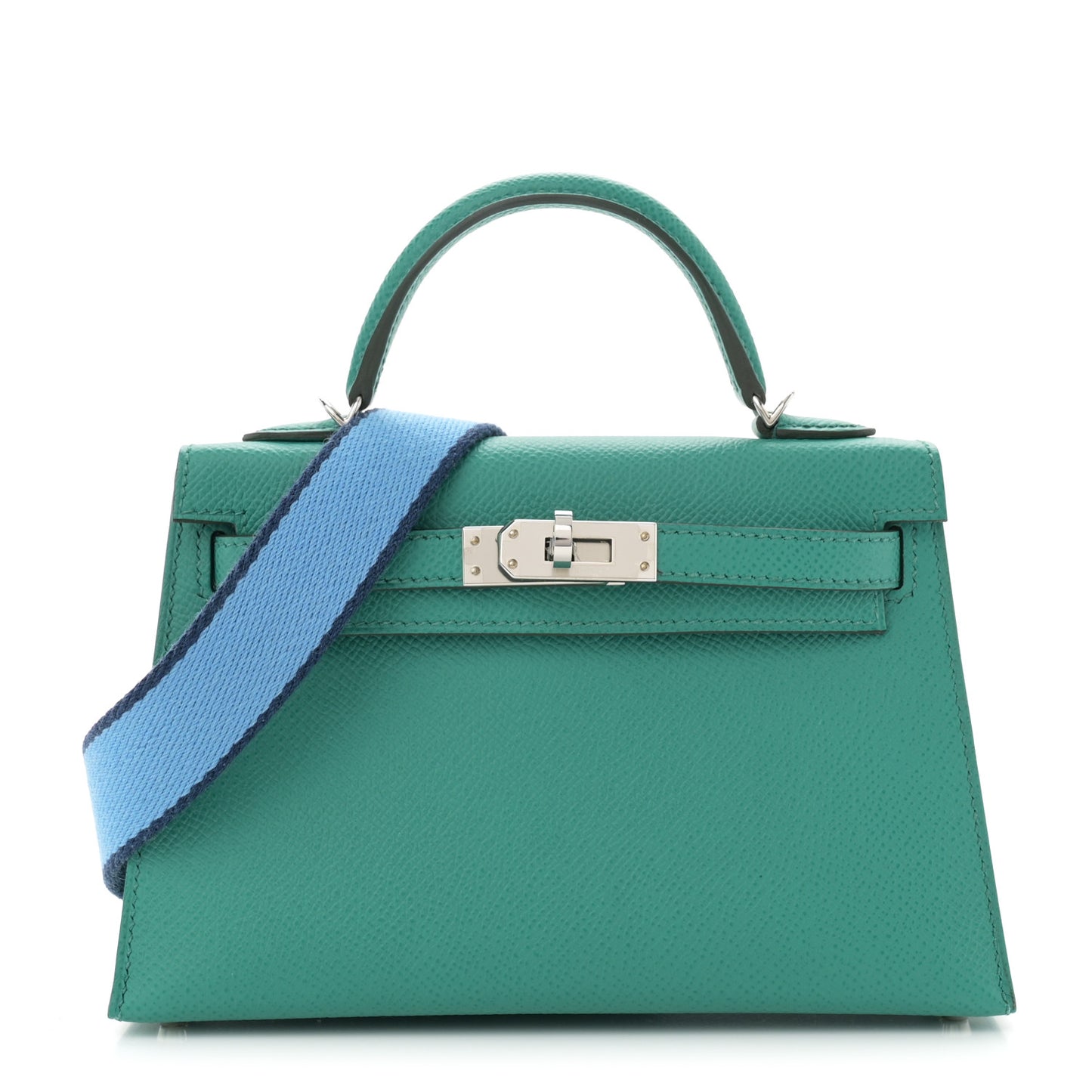 Epsom Mini Kelly Sellier 20 Vert Jade Bleu Paradis Bleu Saphir