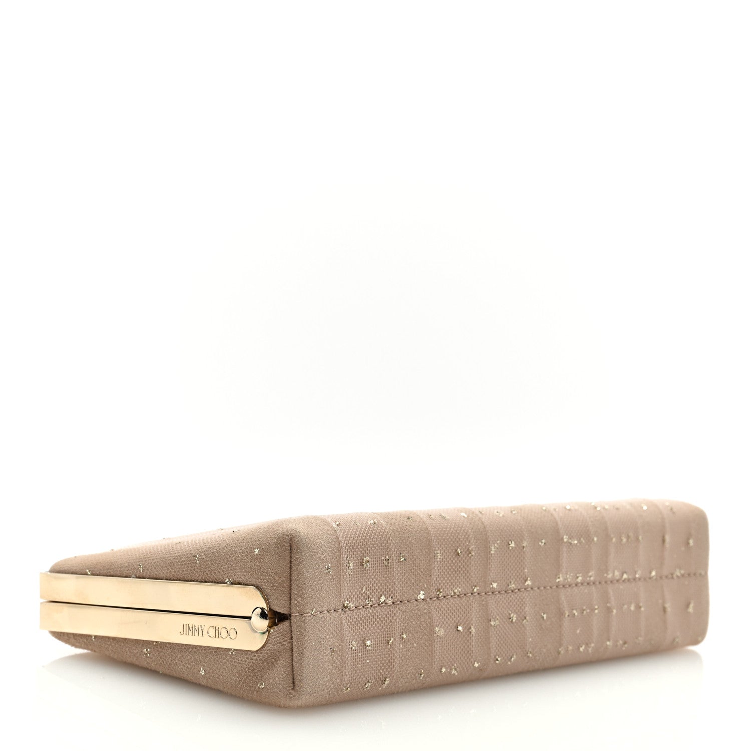 Jimmy Choo Suede Tulle Glitter Celeste Clutch Ballet Pink 4 of 8