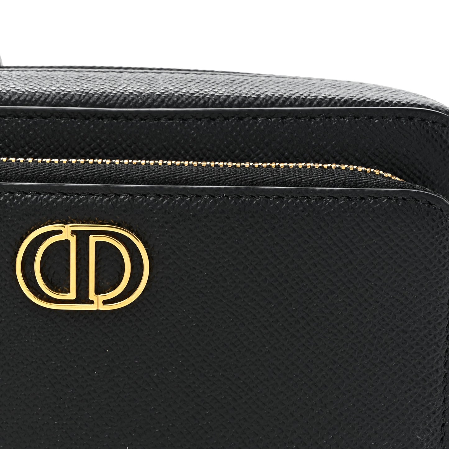 Grained Calfskin Caro Double Pouch Black