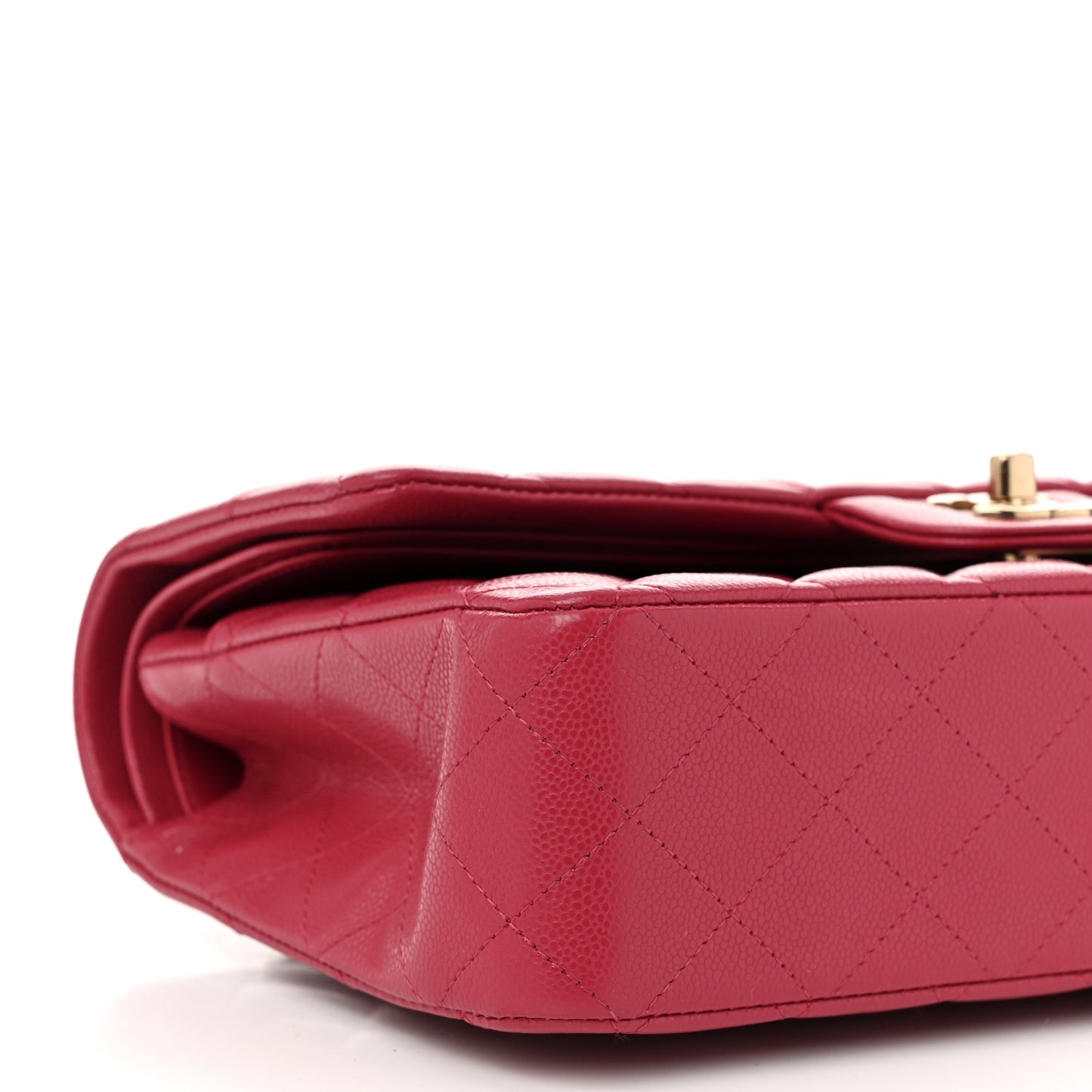 Caviar Quilted Medium Double Flap Dark Pink