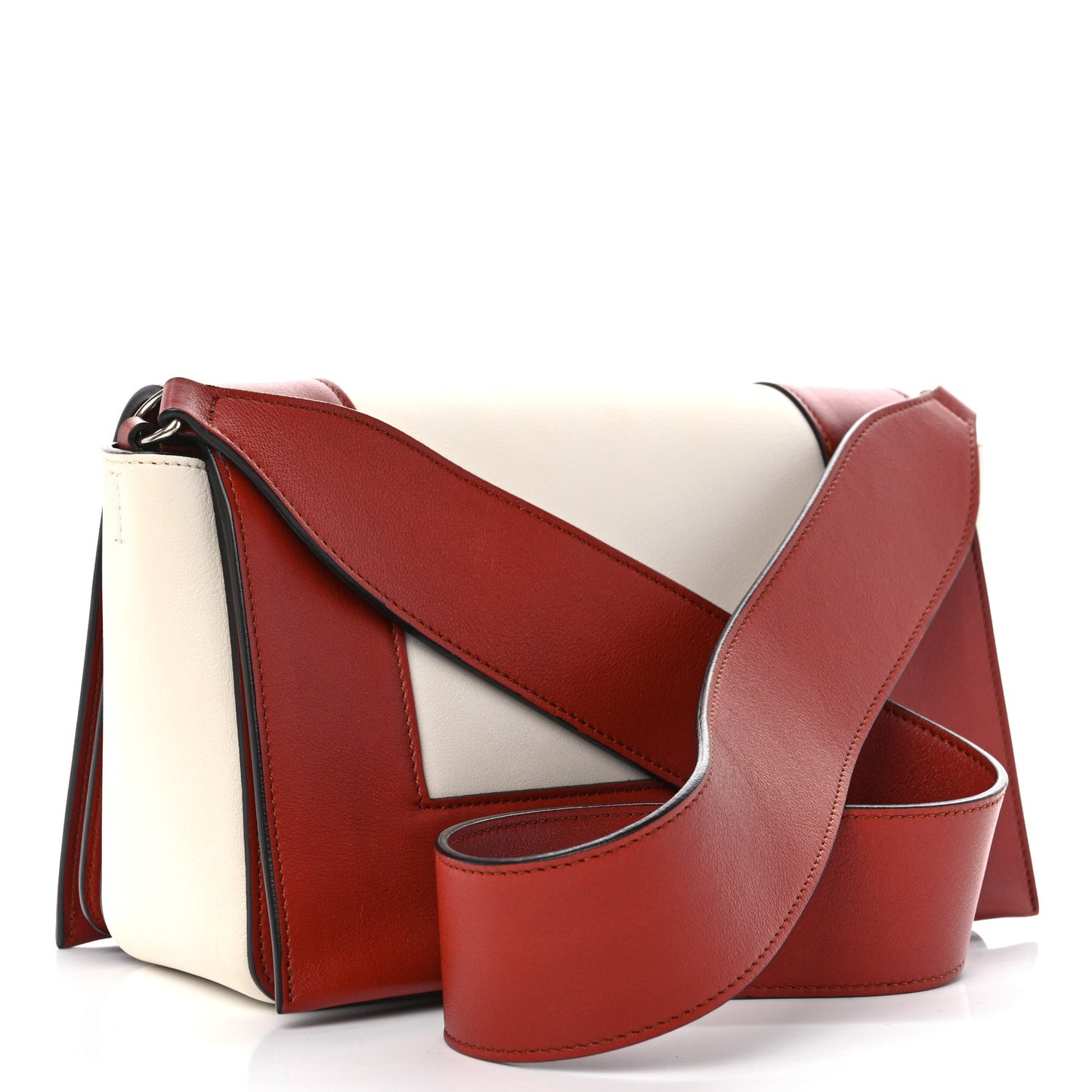 Shiny Smooth Calfskin Medium Frame Shoulder Bag Maple White