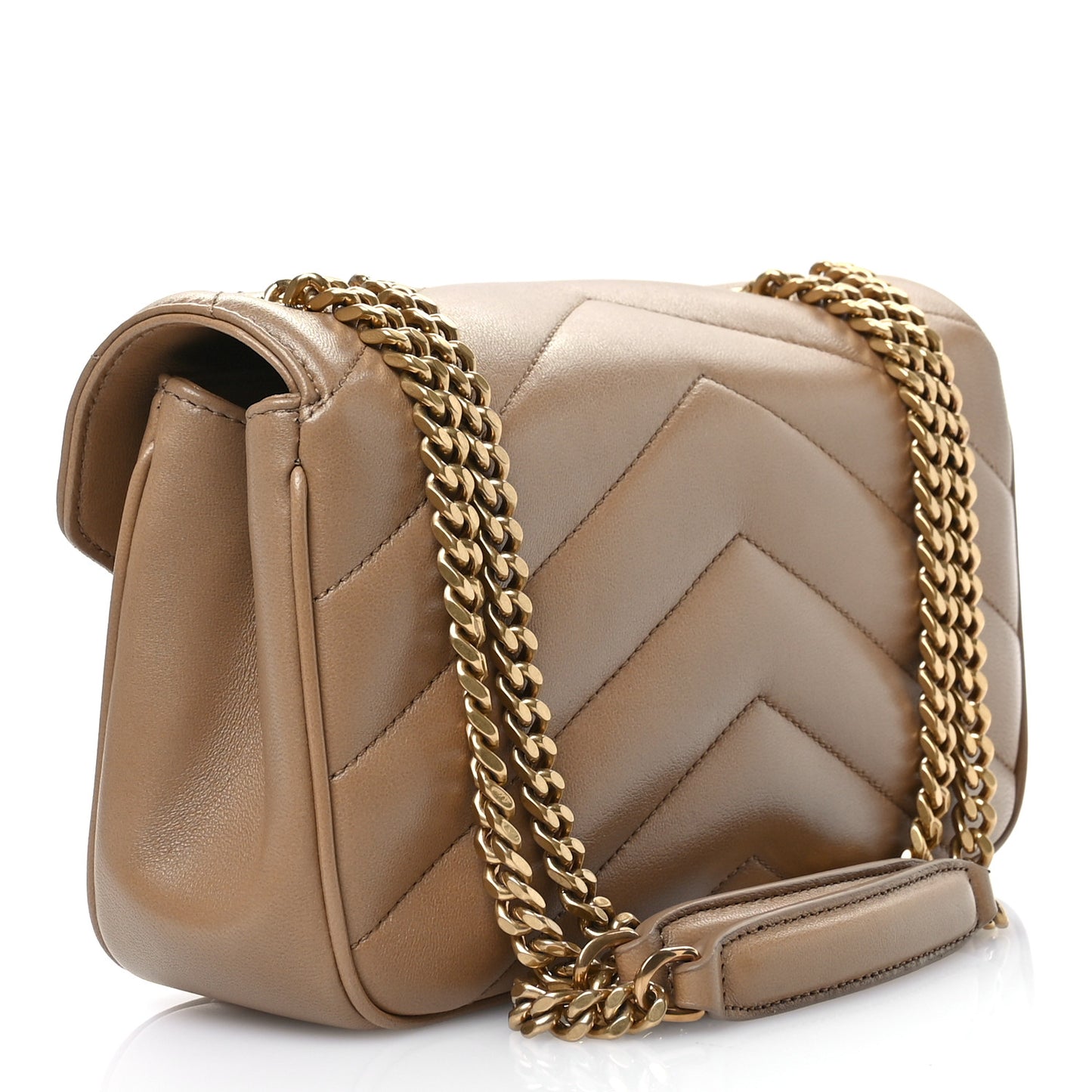 Lambskin Chevron Quilted Small Loulou Bag Natural Tan