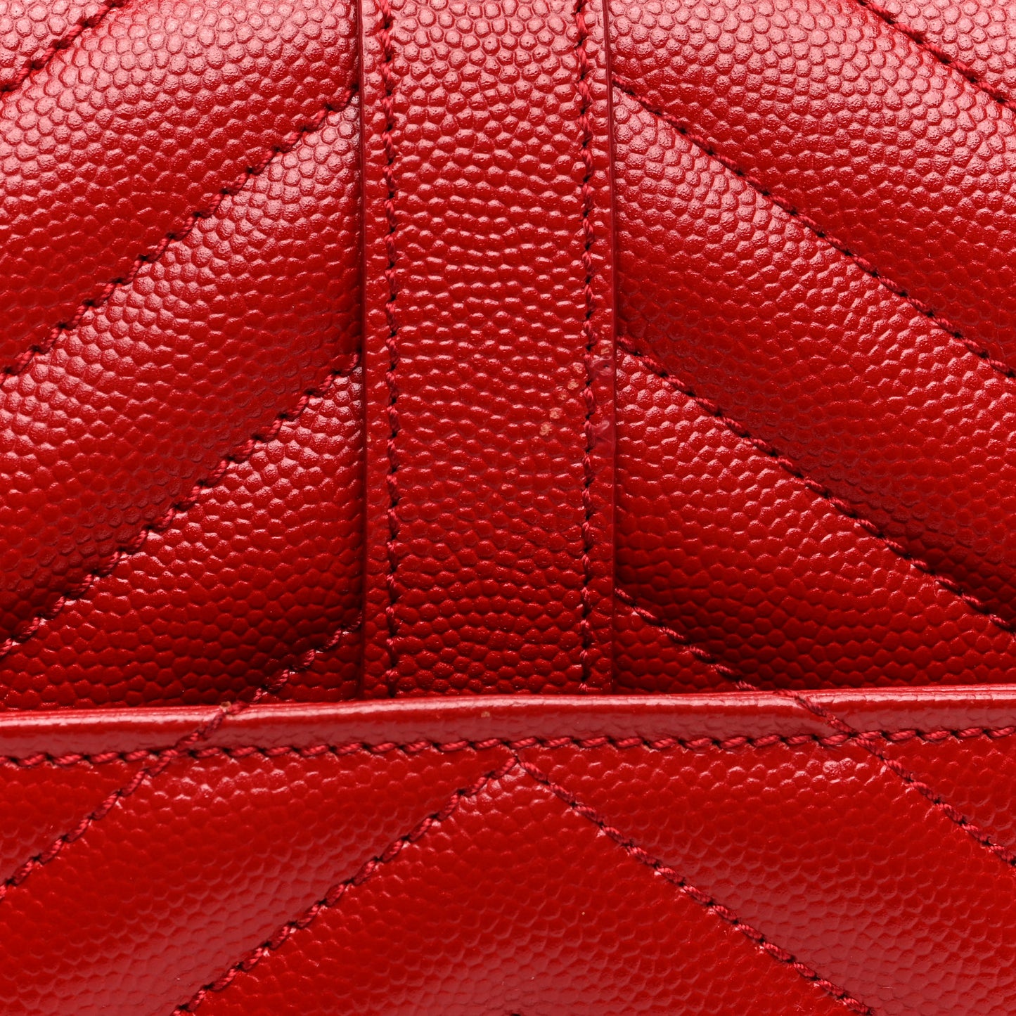 Grain De Poudre Matelasse Chevron Large Monogram Satchel Lipstick Red