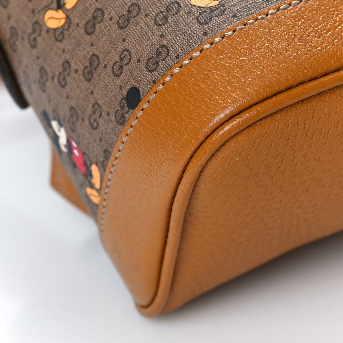 X DISNEY Mini Vintage GG Supreme Monogram Mickey Mouse Small Dome Backpack Beige Vintage Sun Oil