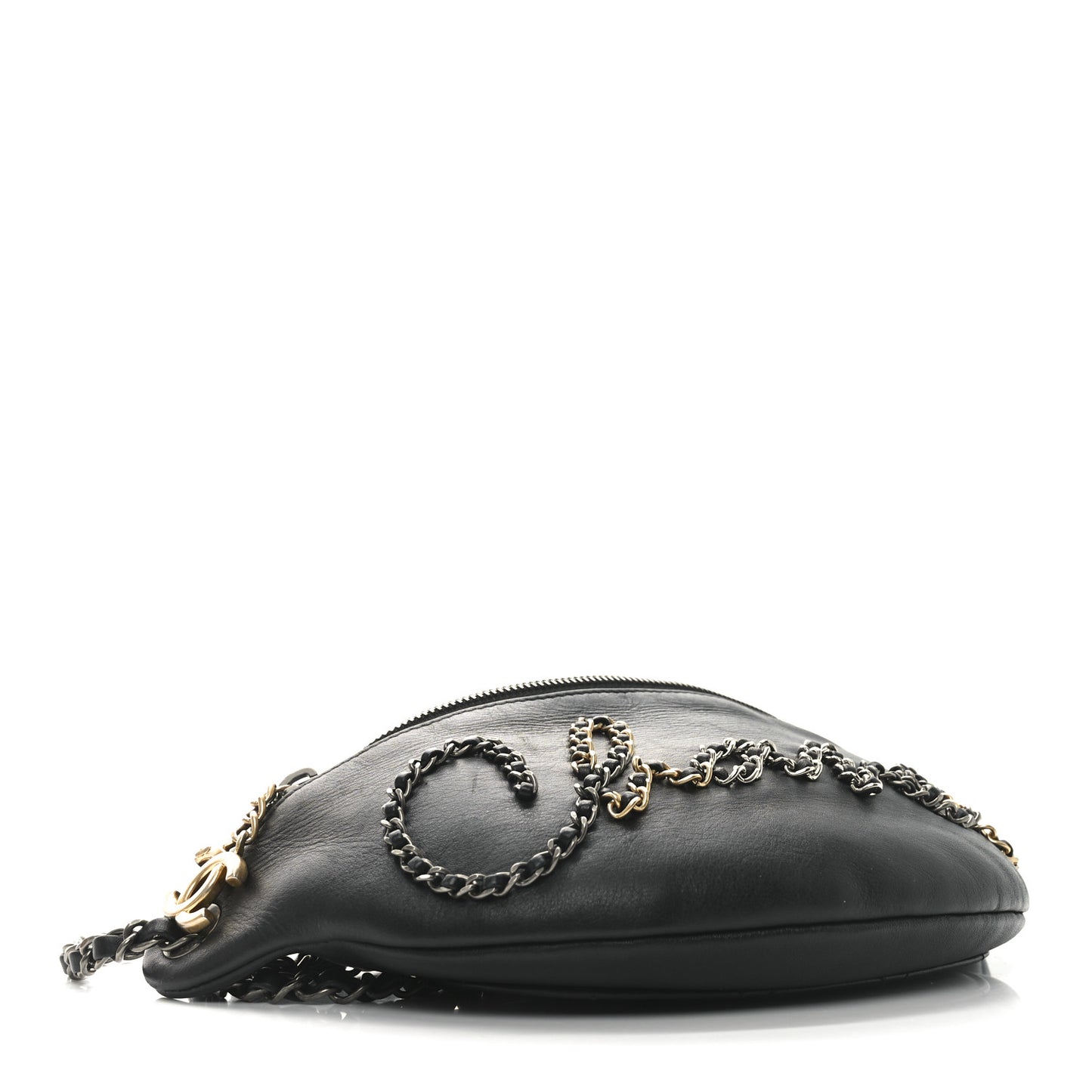 Calfskin Chain 20s Signe Waist Bag Black
