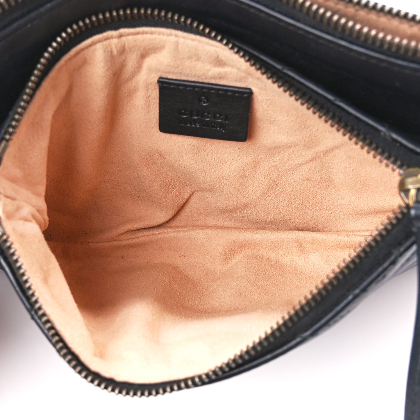 Calfskin Matelasse Small GG Marmont Double Zip Shoulder Bag Black