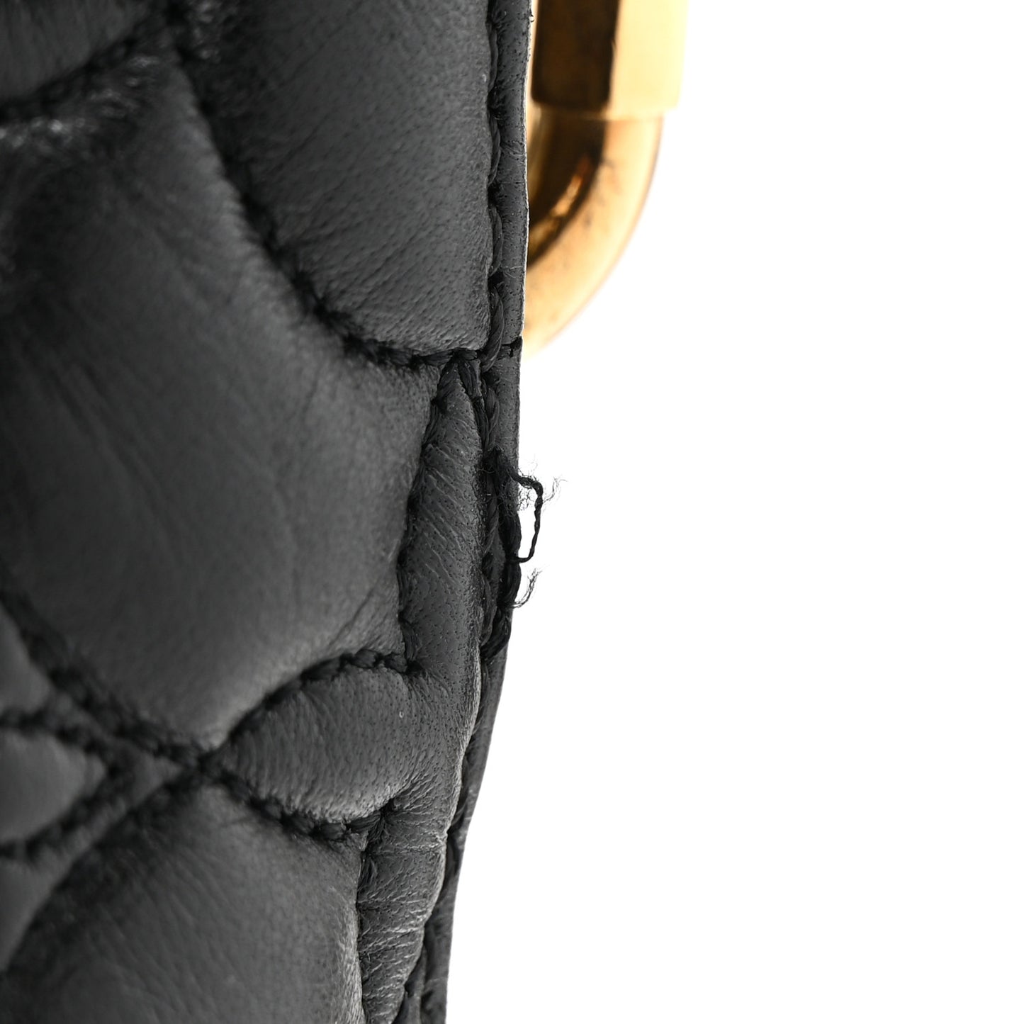 Lambskin Quilted Flowers Triangle Softy Black