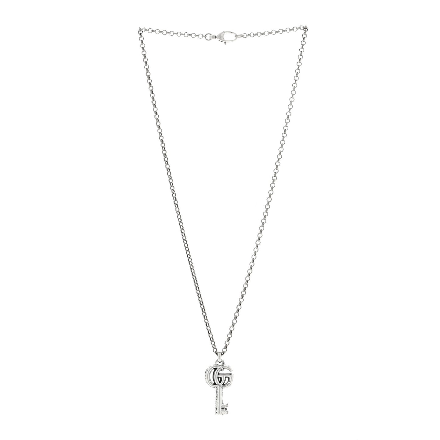 Sterling Silver Double G Key Pendant Necklace