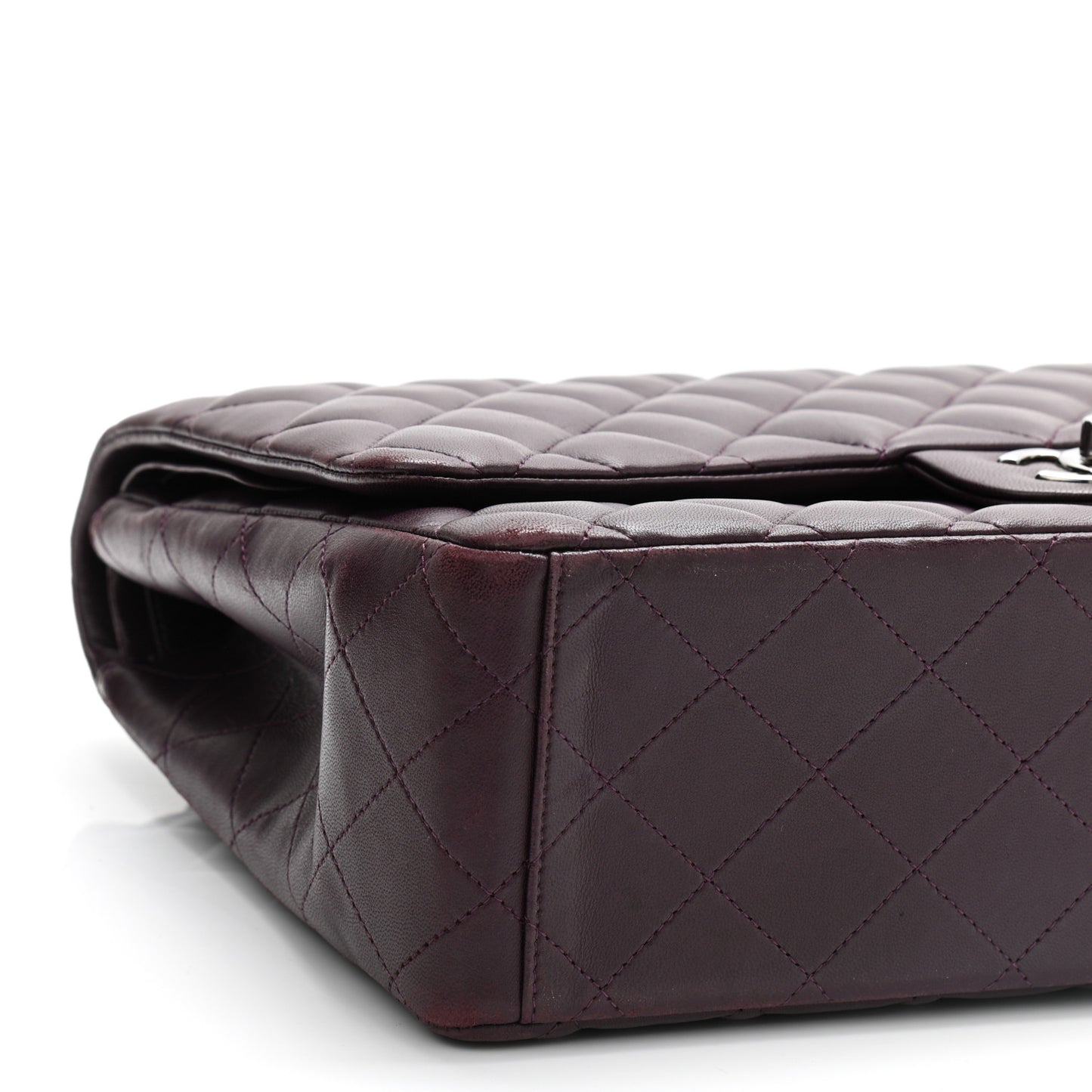 Lambskin Quilted Maxi Double Flap Purple