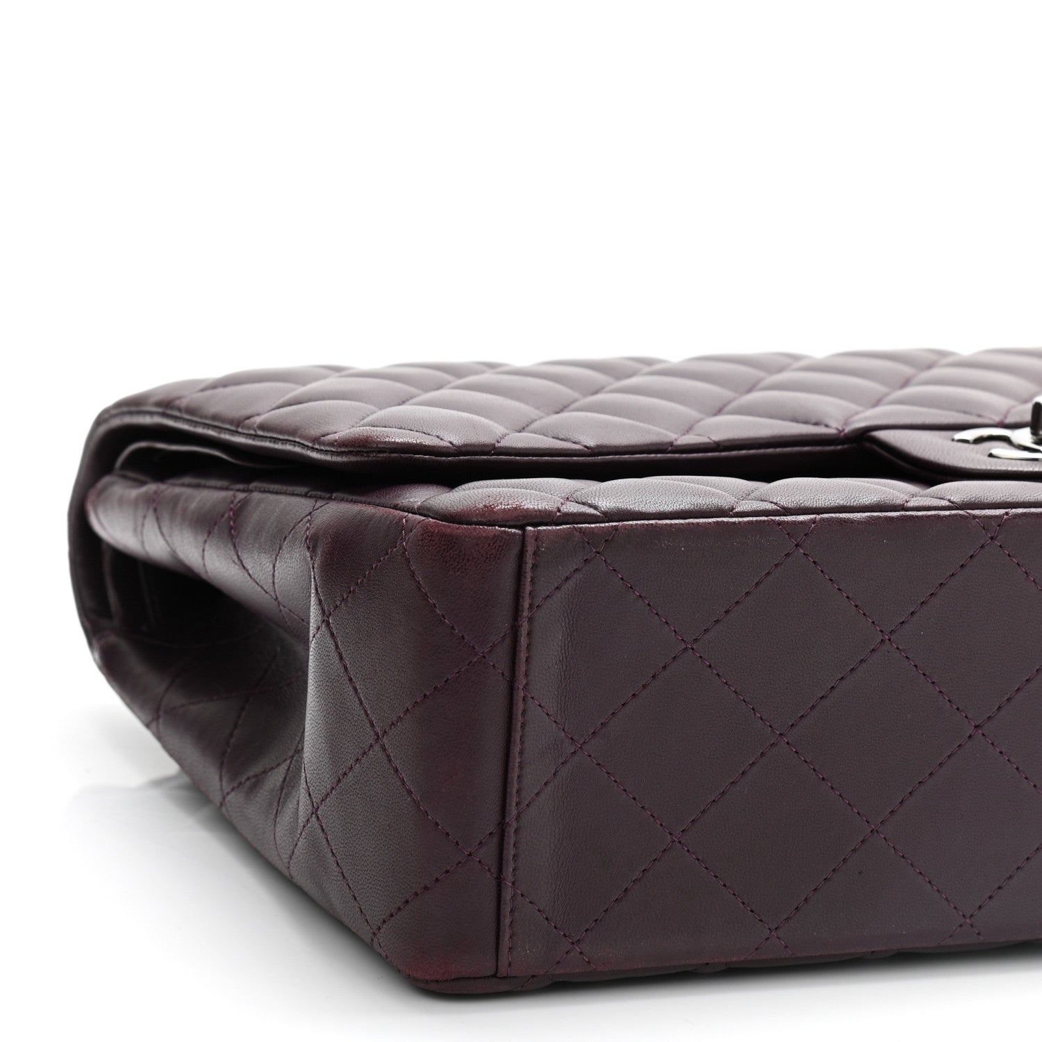 Chanel Lambskin Quilted Maxi Double Flap Purple 7 of 10