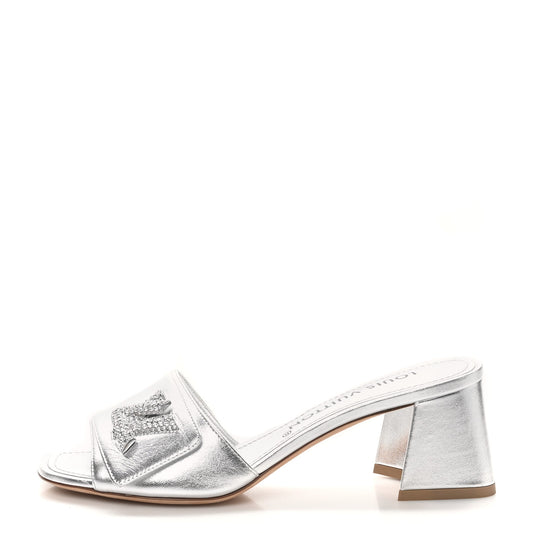 Metallic Calfskin Shake 5.5cm Mule 36.5 Silver