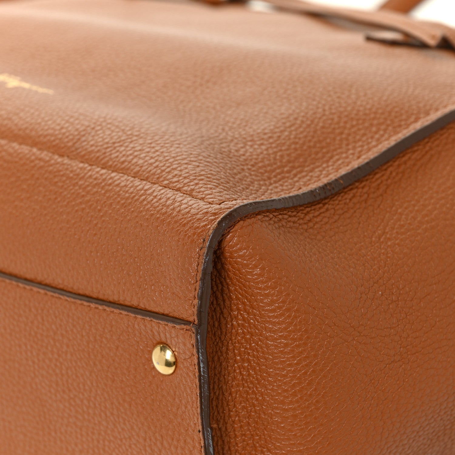 Salvatore Ferragamo Hammered Calfskin Double Handle Amy Tote Chestnut 7 of 13