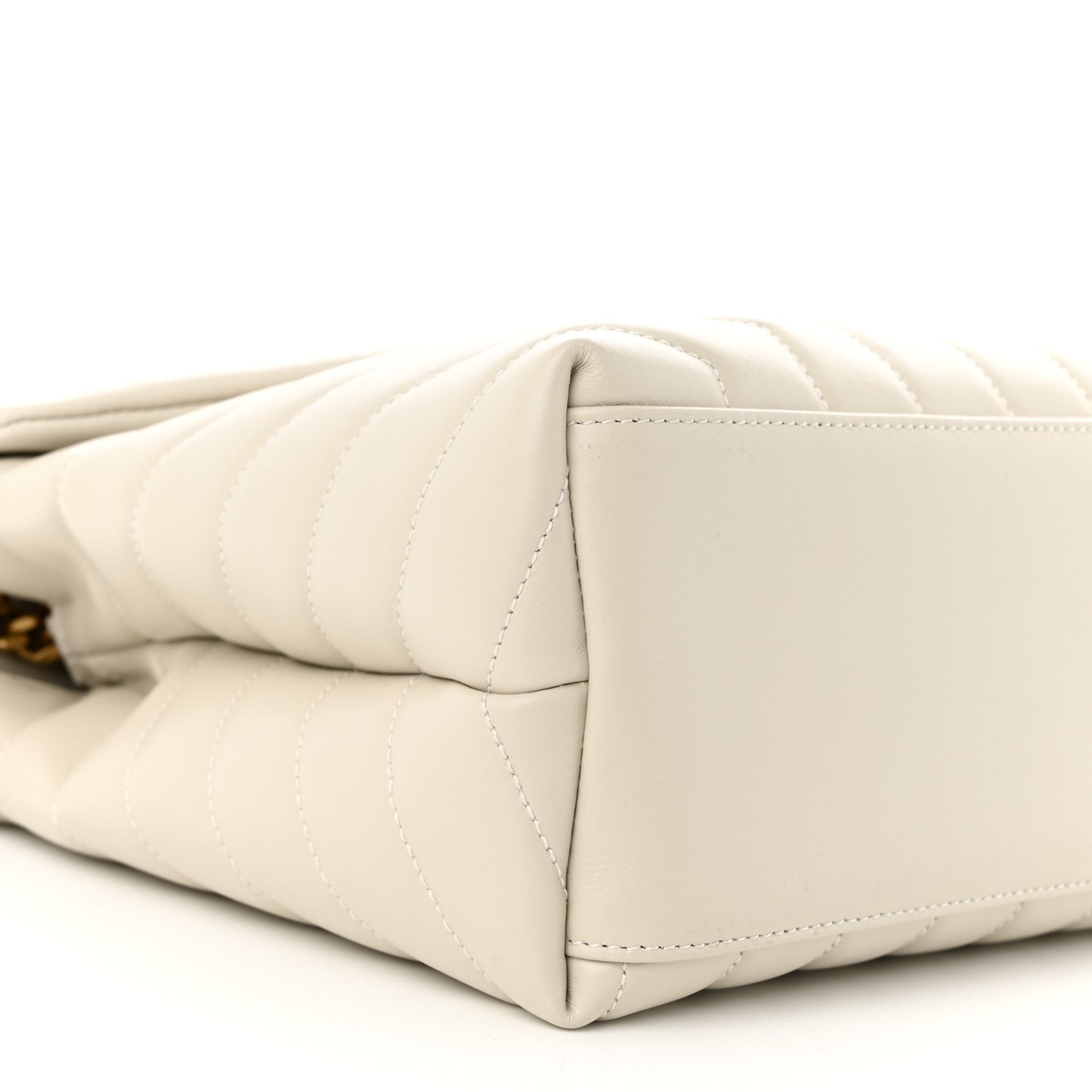Calfskin Y Quilted Monogram Medium Loulou Chain Satchel Crema Soft