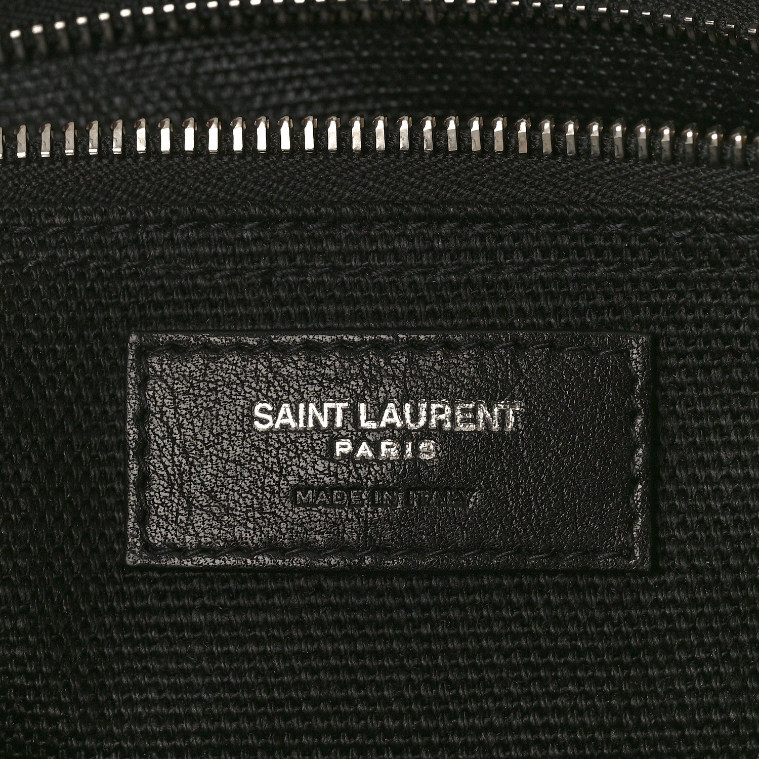 Saint Laurent Linen Calfskin Rive Gauche North South Tote White Black 6 of 8