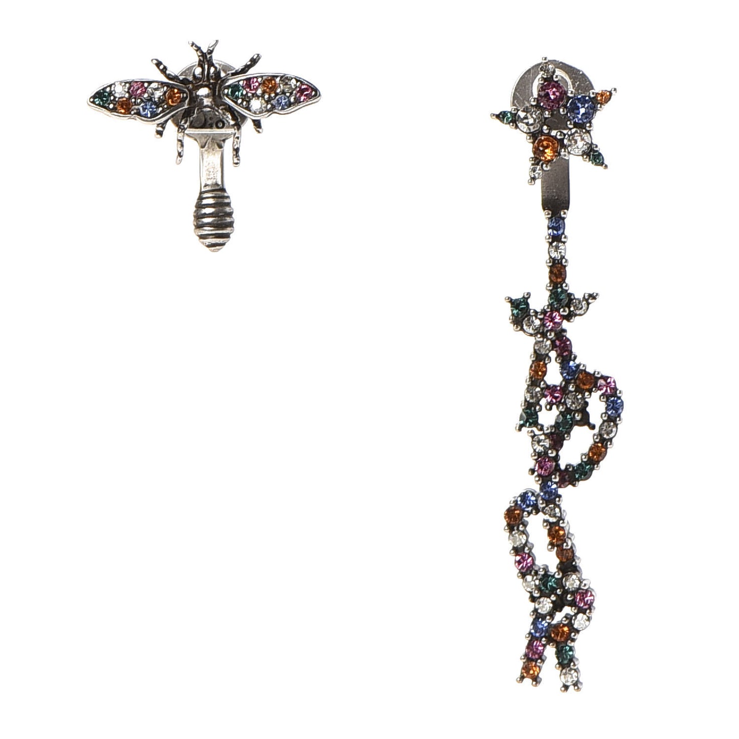 Palladium Crystal J'adior Earrings Multicolor