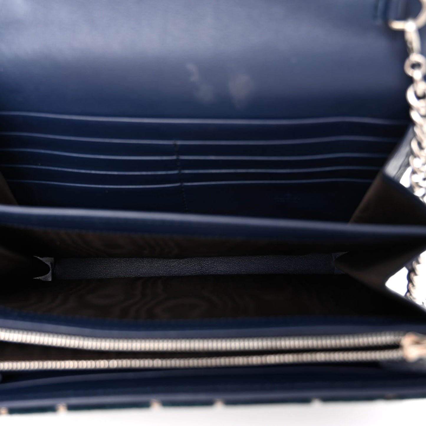 Velvet Crystal GG Monogram Mini Dionysus Chain Wallet Blue Beige Black