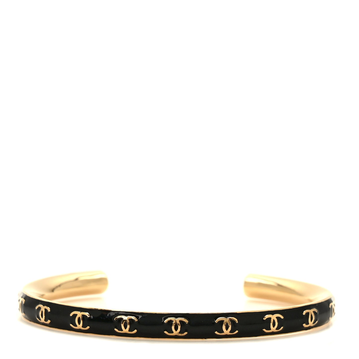 Enamel CC Bangle M Black Gold