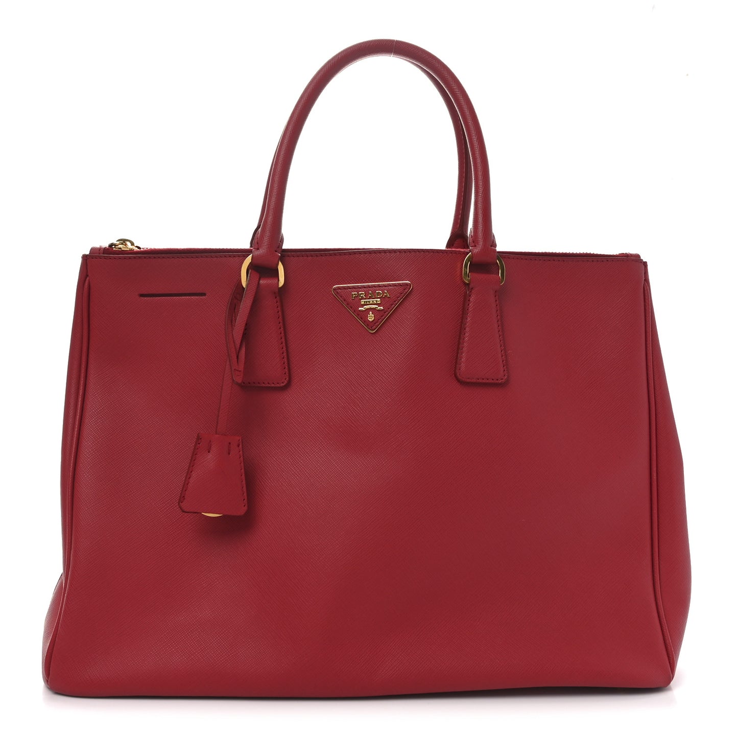 Saffiano Lux Large Galleria Double Zip Tote Fuoco