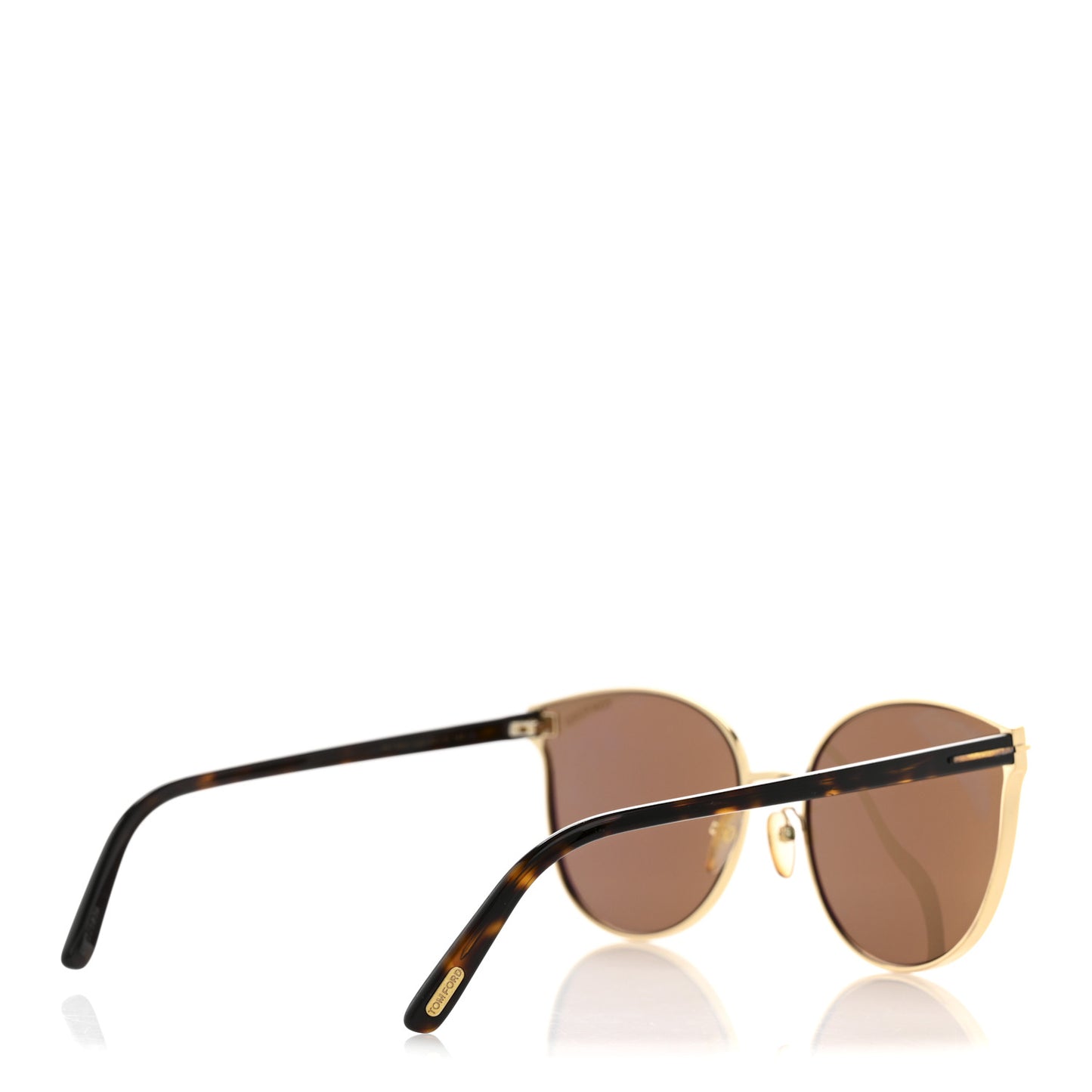 Metal Cat Eye Sunglasses TF718-K Gold Tortoise