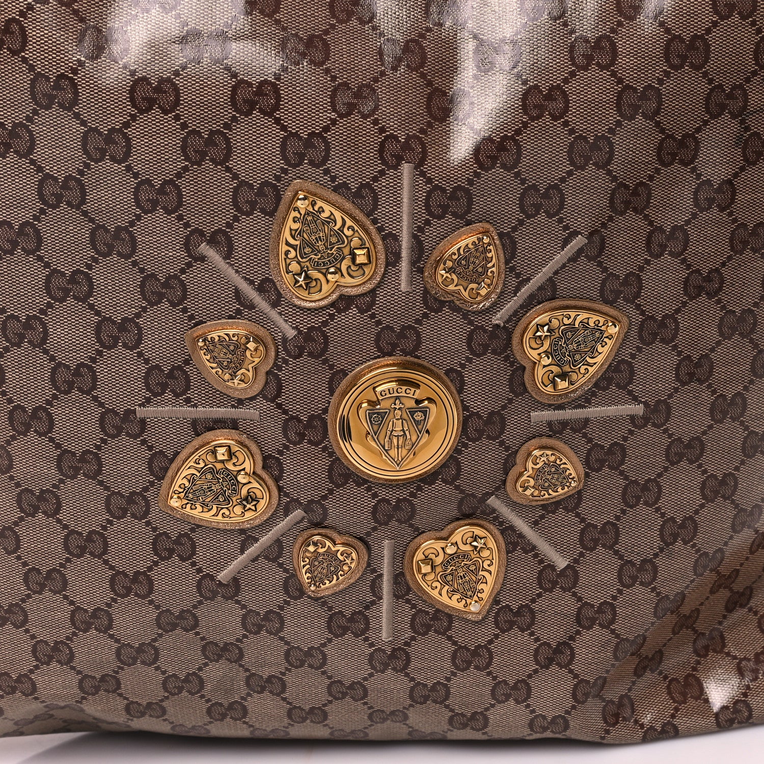 Gucci Crystal Monogram Studded Medium Irina Tote 8 of 11