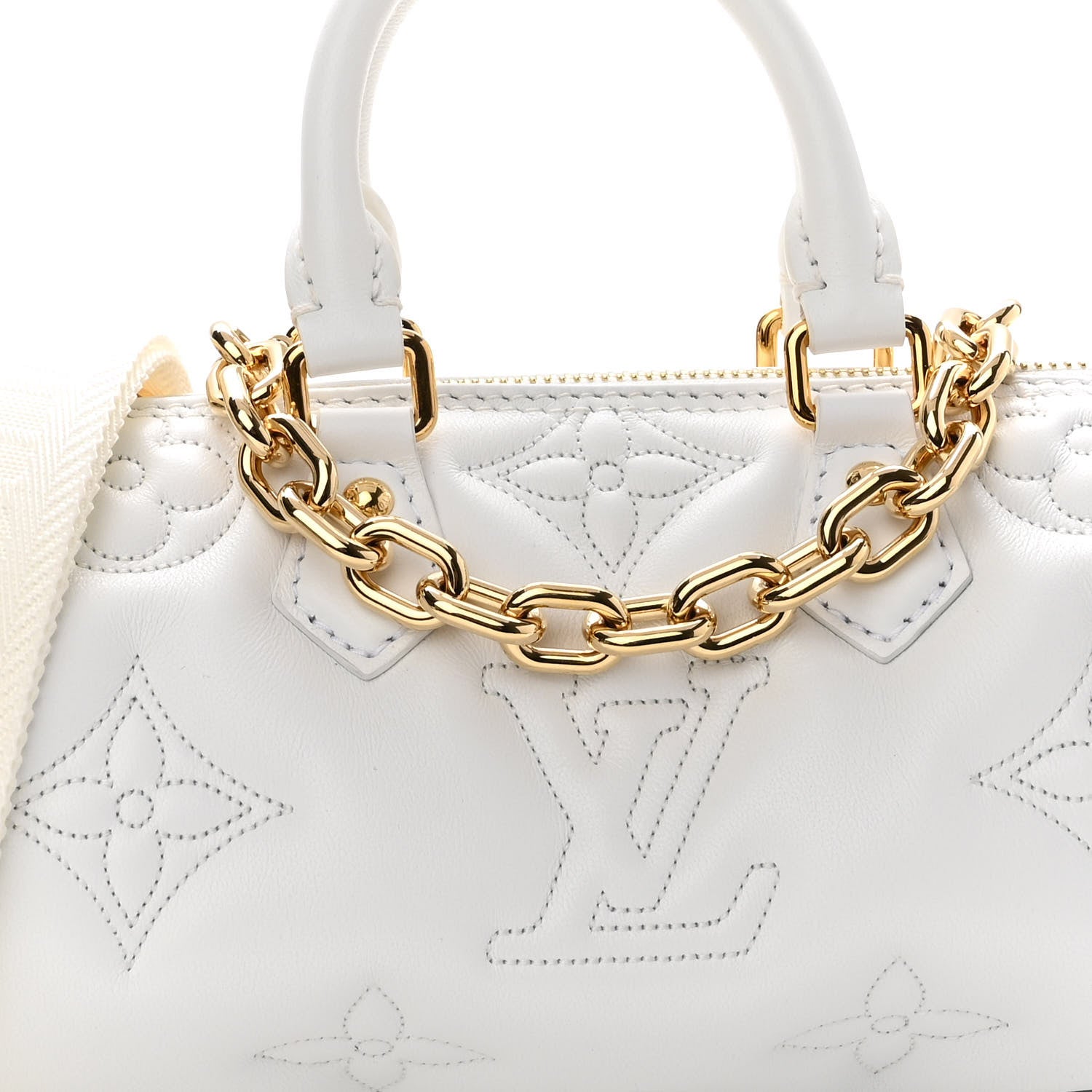 Louis Vuitton Calfskin Bubblegram Papillon BB Snow White 7 of 9