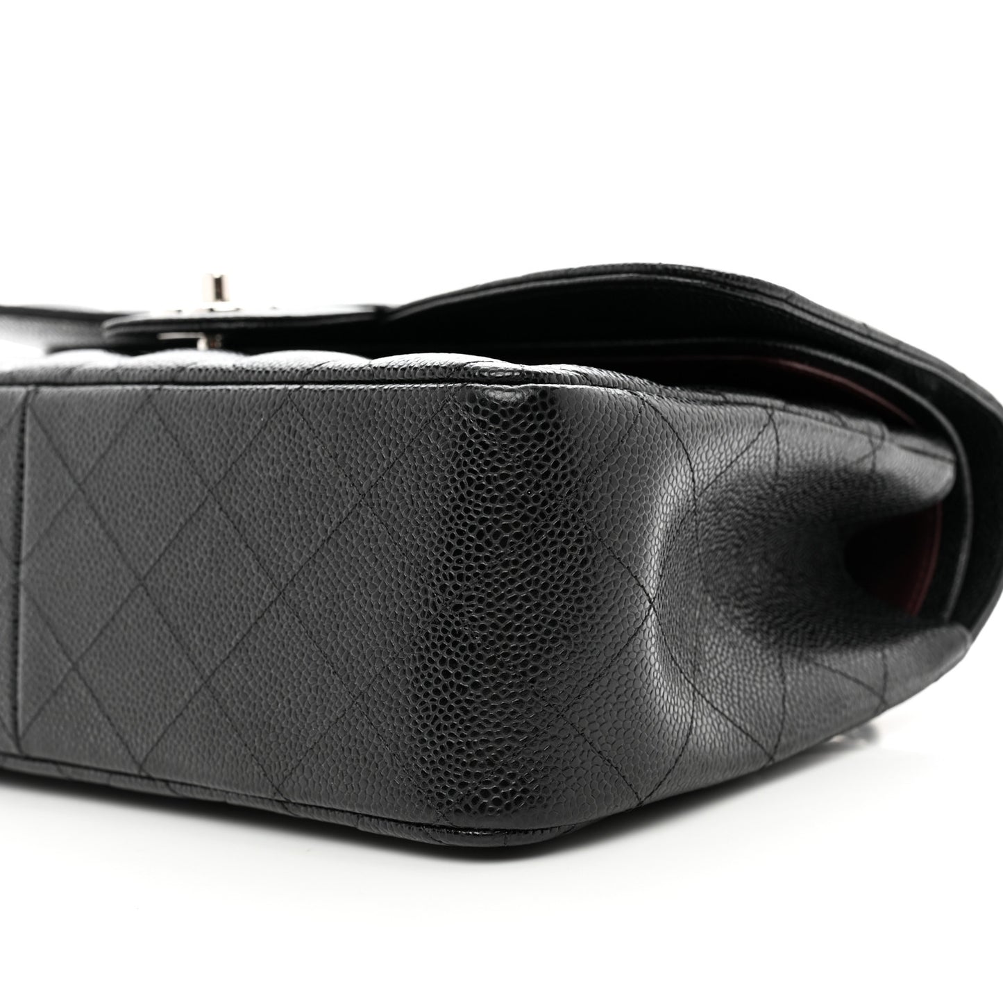 Caviar Quilted Jumbo Double Flap Black